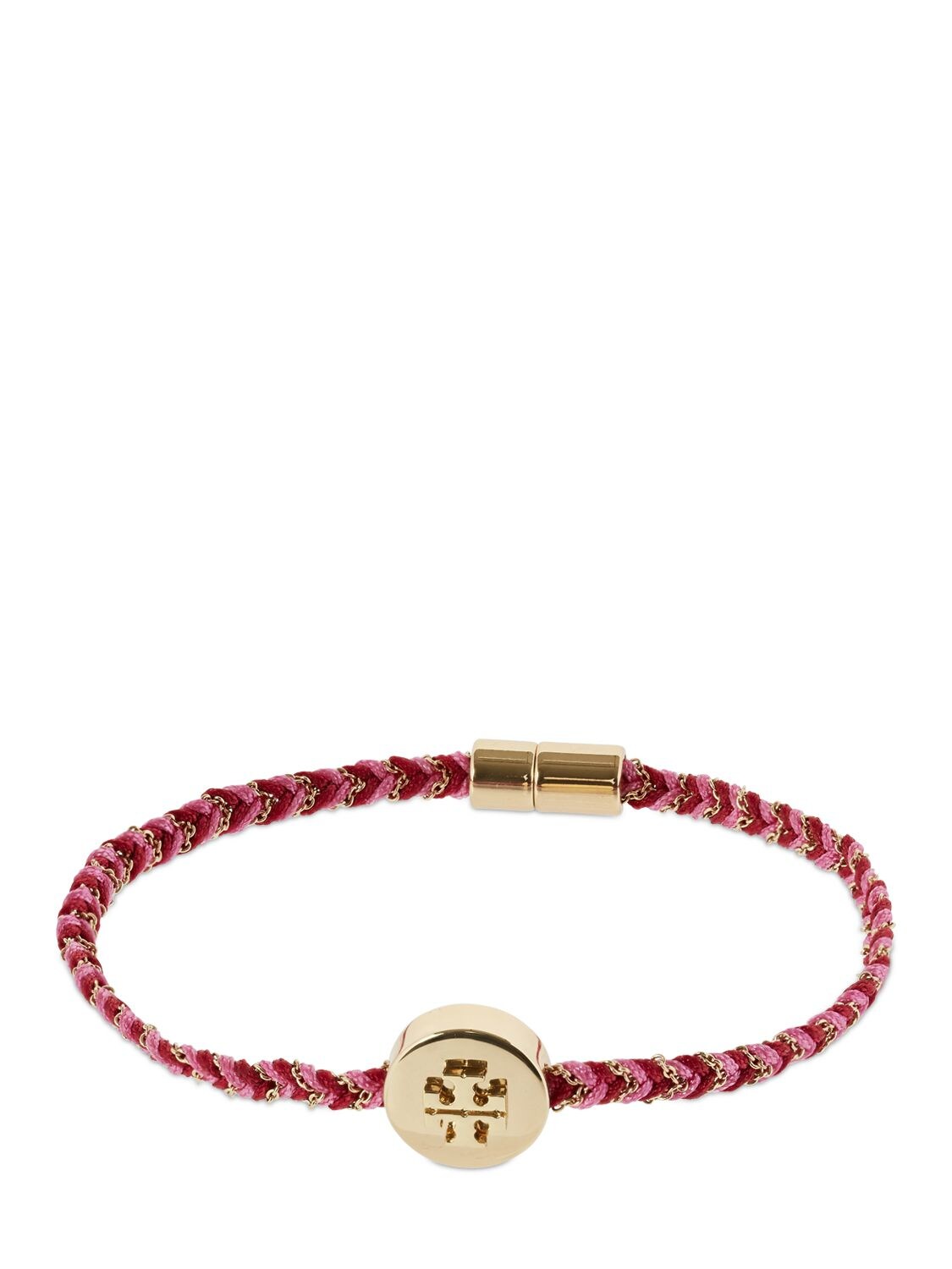 Tory Burch Kira Braided Bracelet In Fuchsia,pink