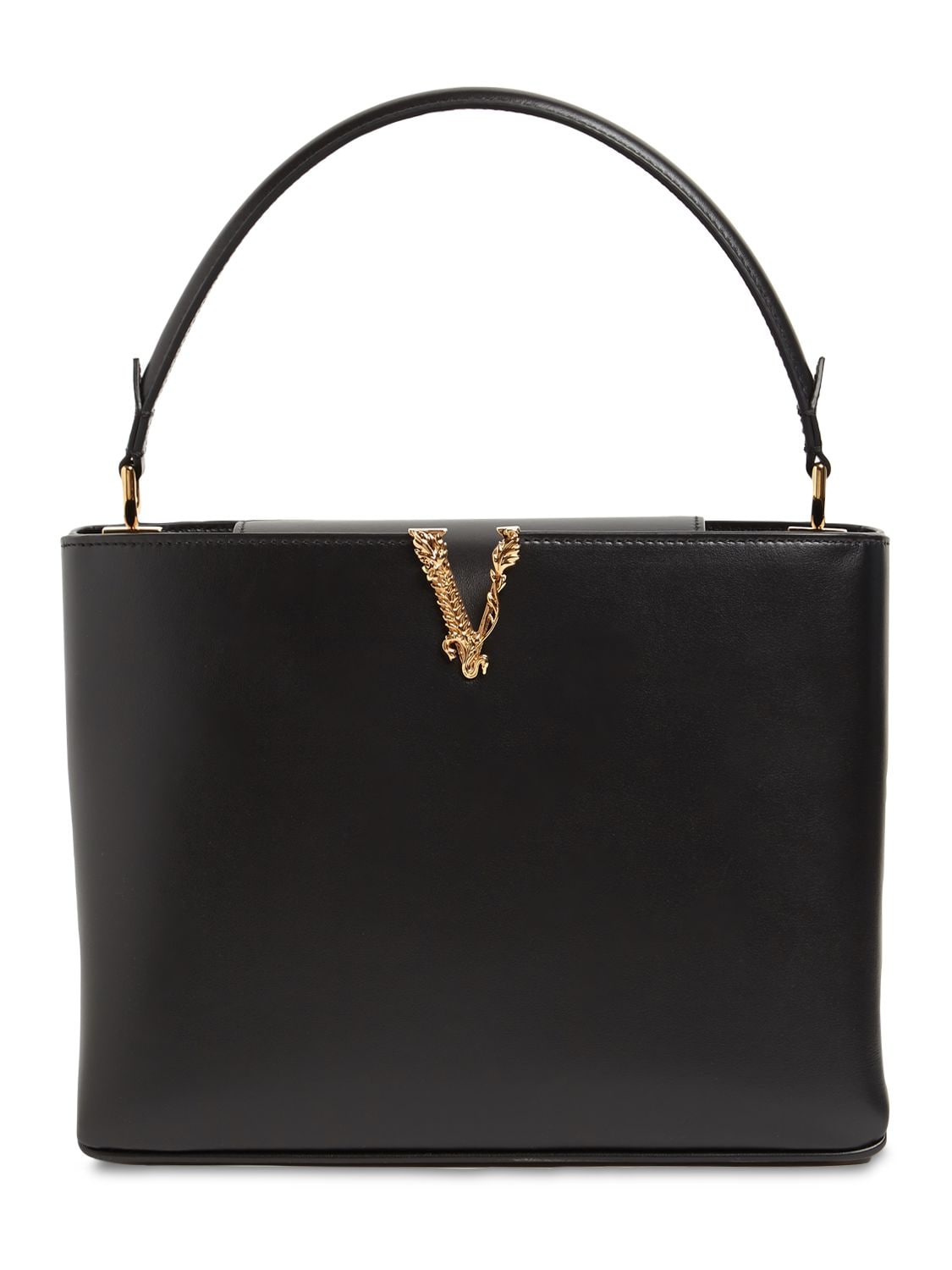 VERSACE V LEATHER TOP HANDLE BAG,73IGGF002-S1ZPNDE1
