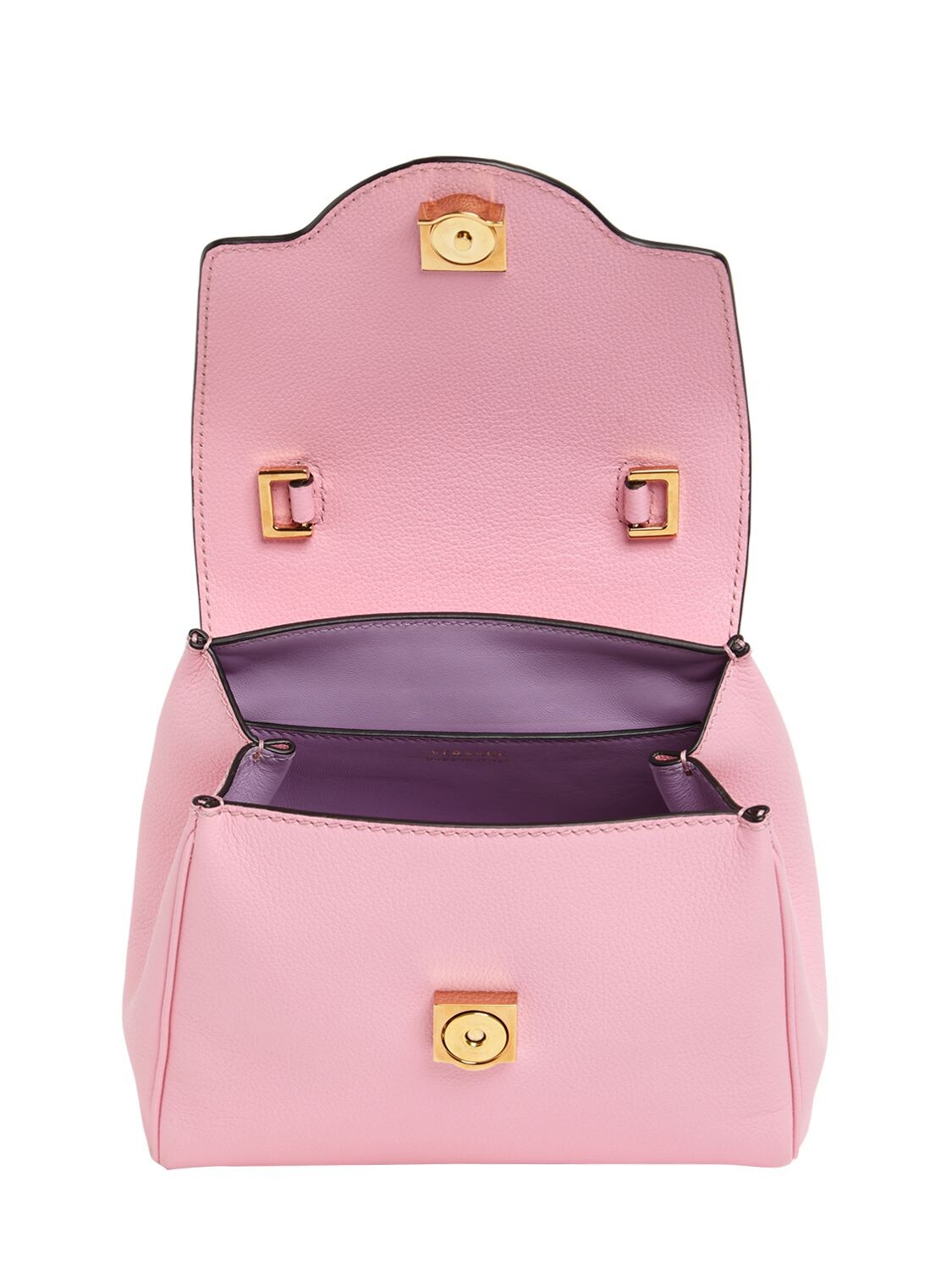 Shop Versace Small Leather Medusa Top Handle Bag In Pink