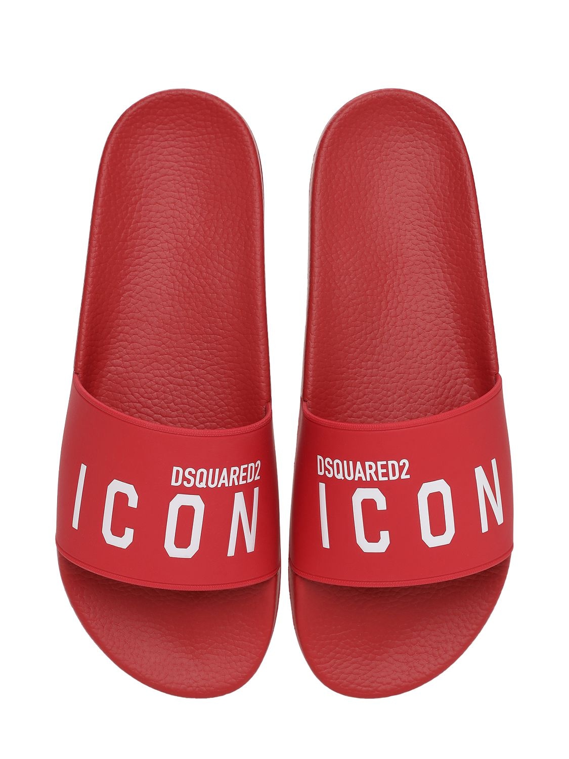 Dsquared2 - Icon print rubber slide sandals - Red/White | Luisaviaroma
