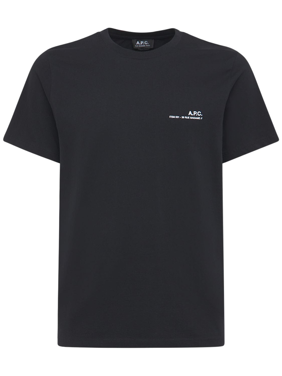 Apc Logo Detail Cotton Jersey T-shirt In Black
