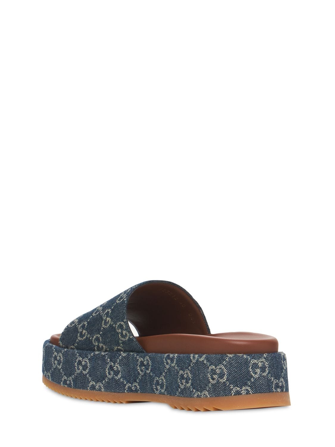 Gucci Angelina Gg Logo Platform Slide Sandal In Blue | ModeSens