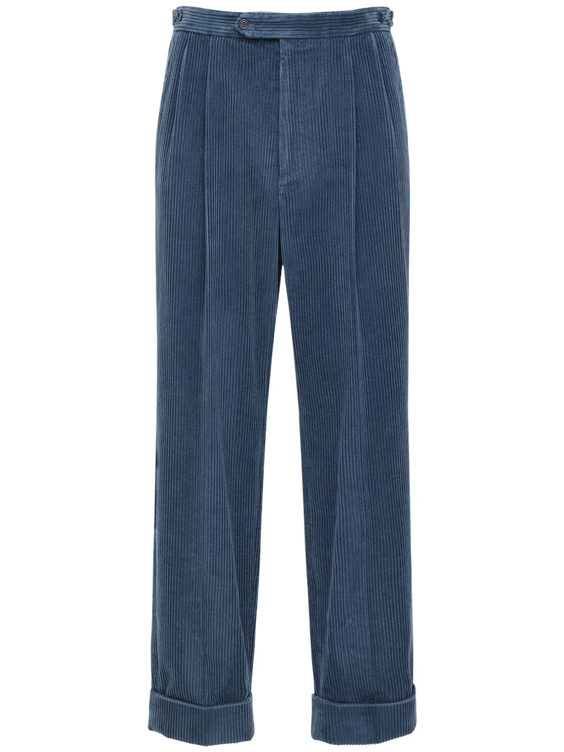 Avio Corduroy Pants W/leather Patch In Blue