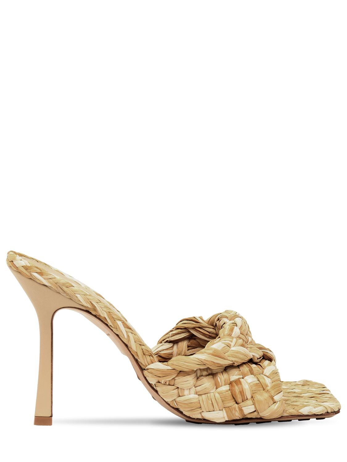 Bottega Veneta - 90mm stretch woven mules - Beige | Luisaviaroma