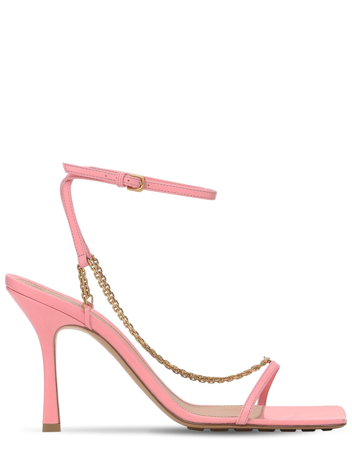 Bottega Veneta - 90mm stretch leather sandals - Soft Pink | Luisaviaroma