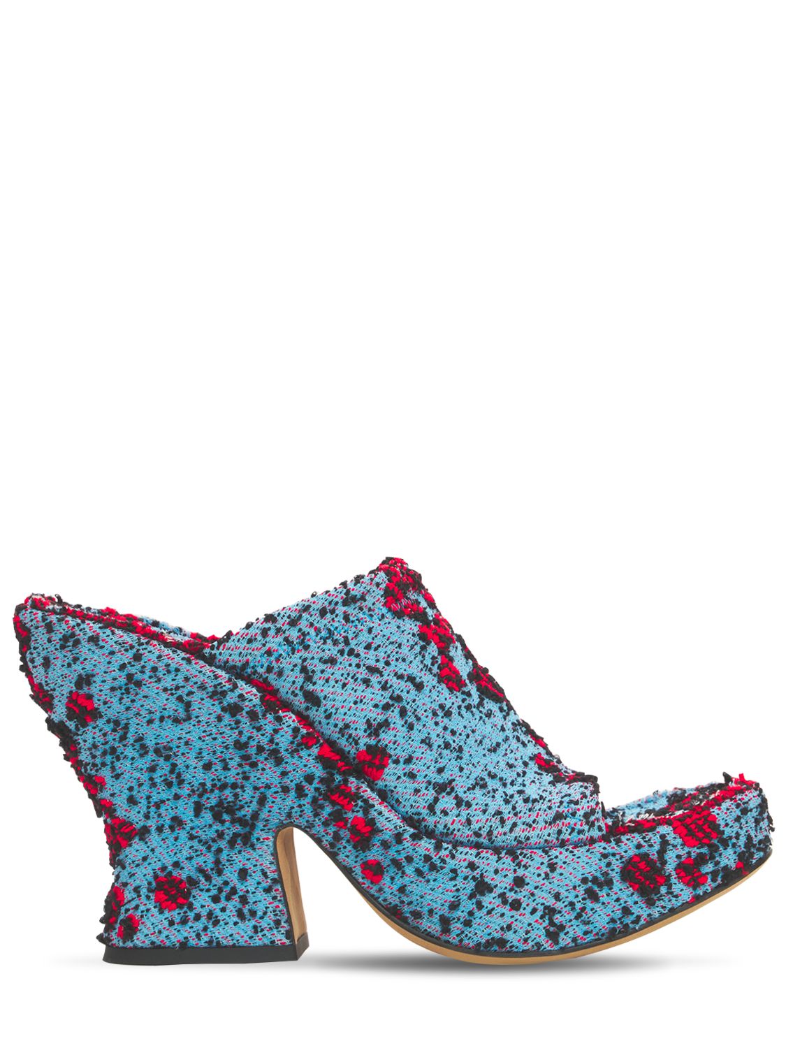 Brown Stretch square-toe leather wedge mules | Bottega Veneta | MATCHESFASHION AU