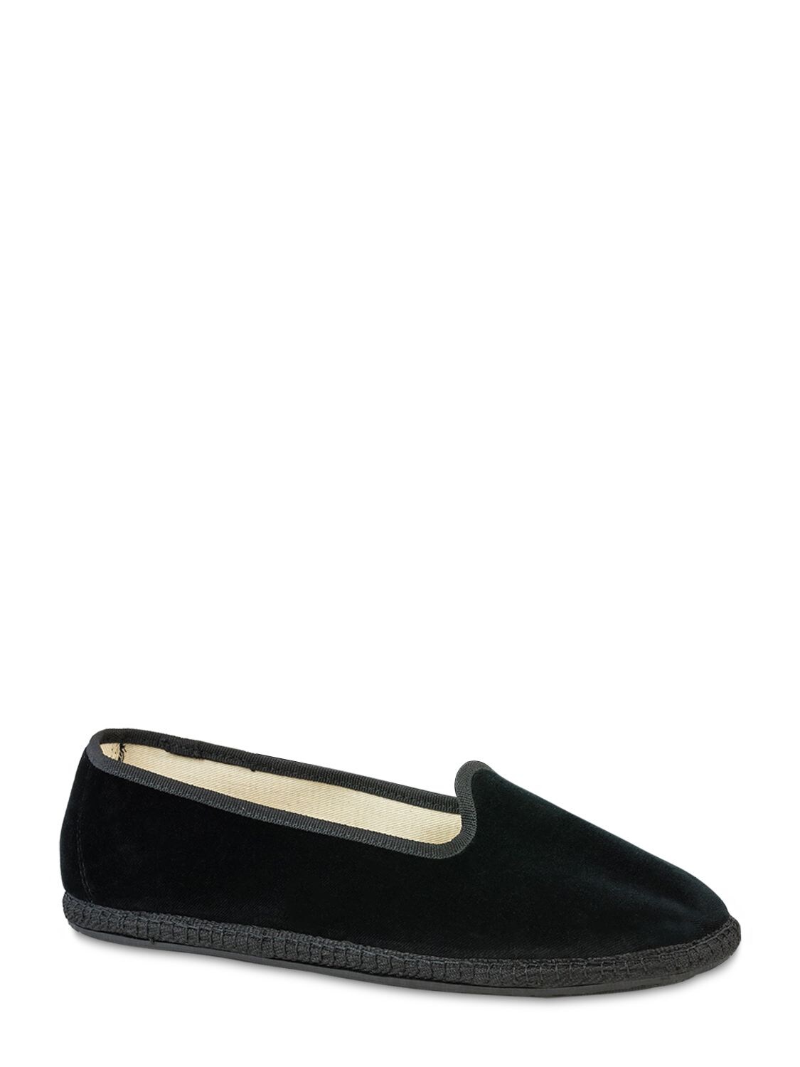 Vibi Venezia Whipstitched Velvet Furlane Slippers In Black | ModeSens