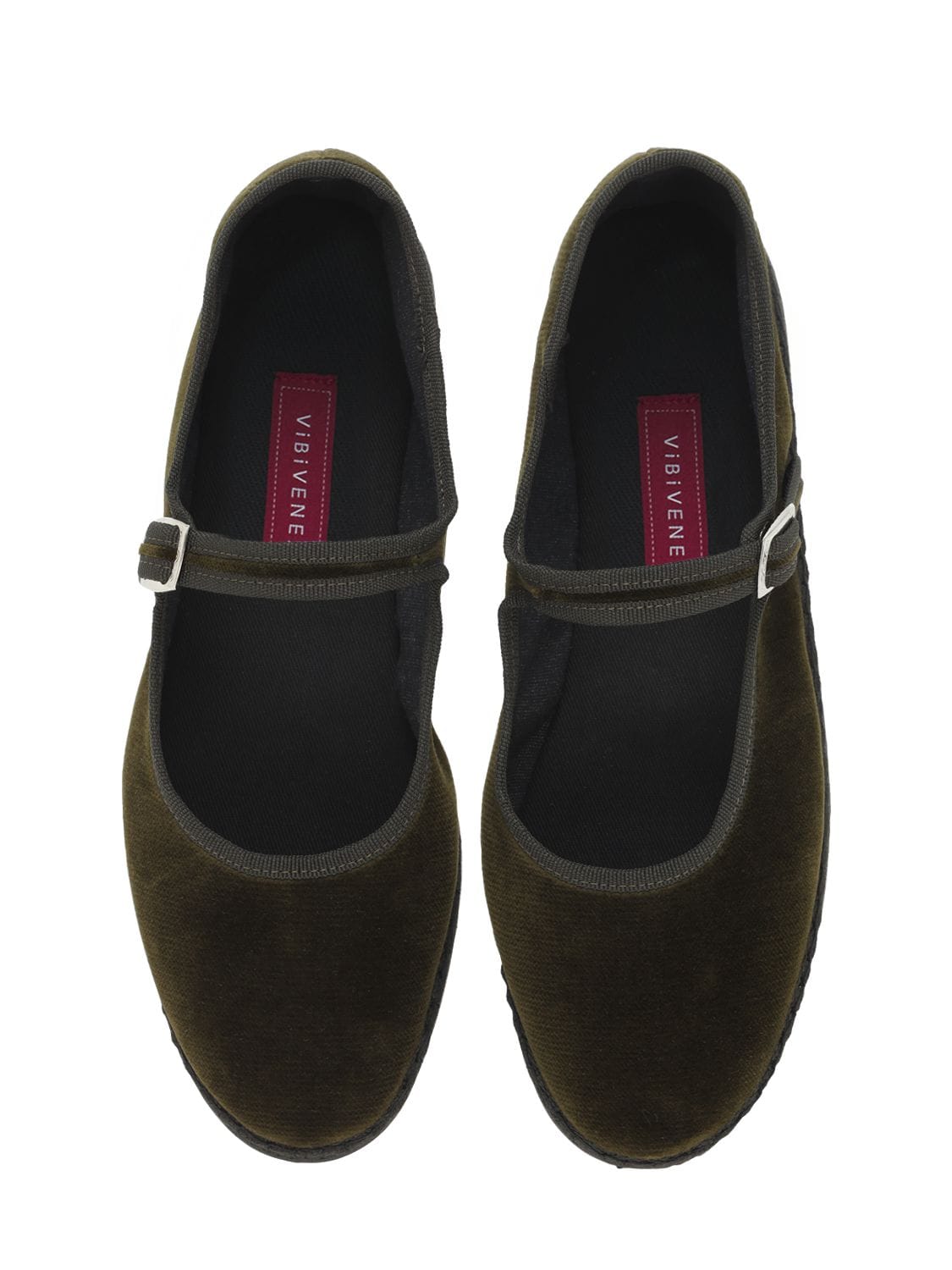 Shop Vibi Venezia 10mm Mary Jane Bottiglia Velvet Slippers In Olive Green