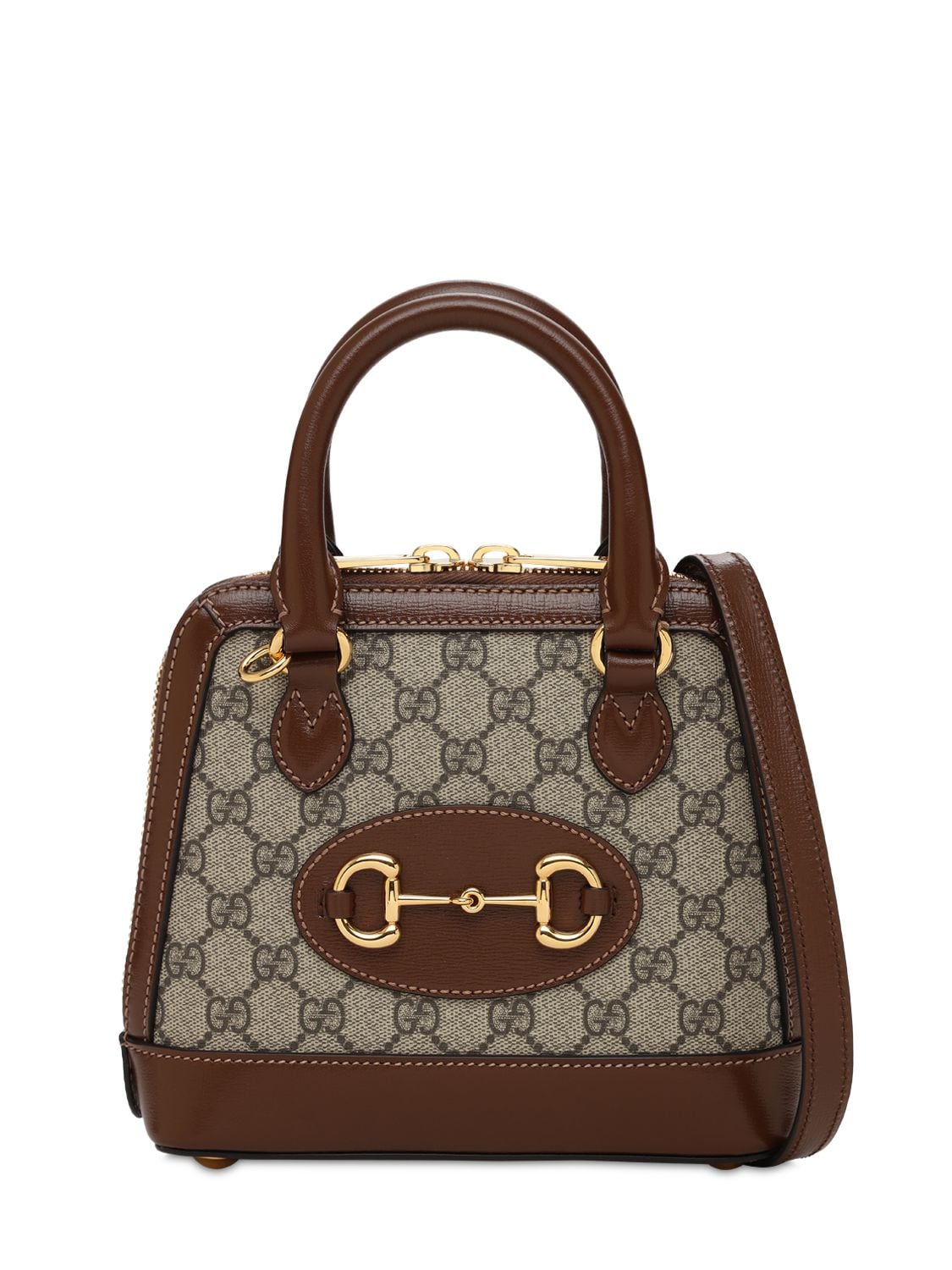 Gucci 1955 Horsebit Gg Supreme Top Handle Bag In Brown Sugar | ModeSens