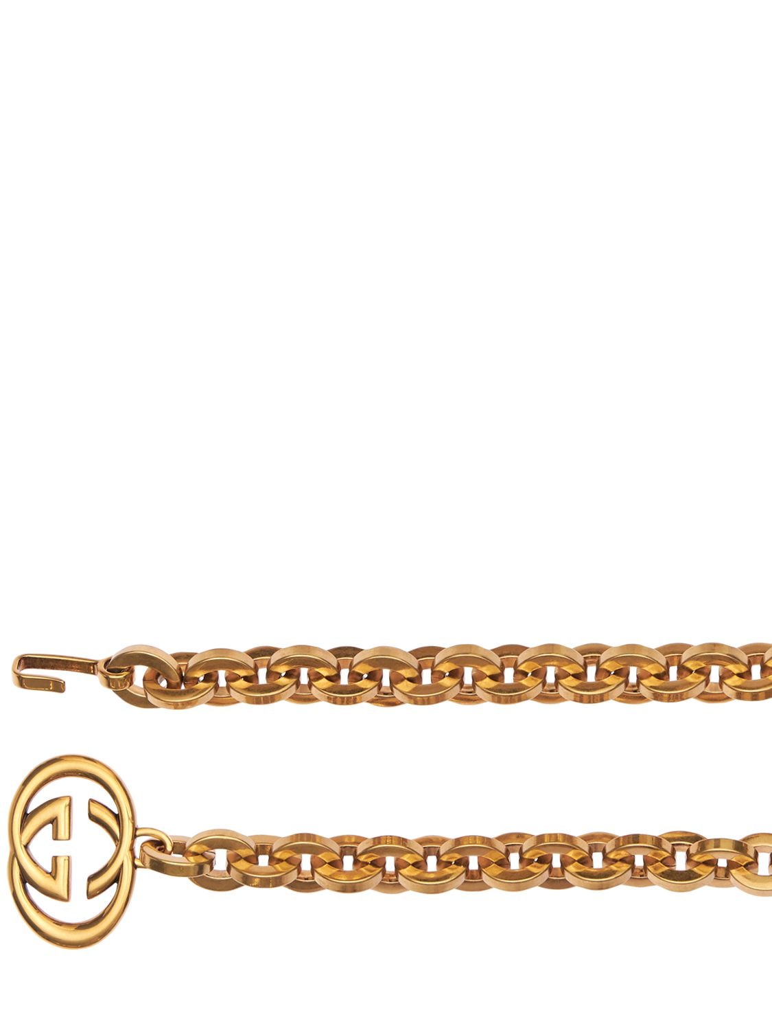 Shop Gucci Chain Belt W/ Gg Logo In Fenix Aurum