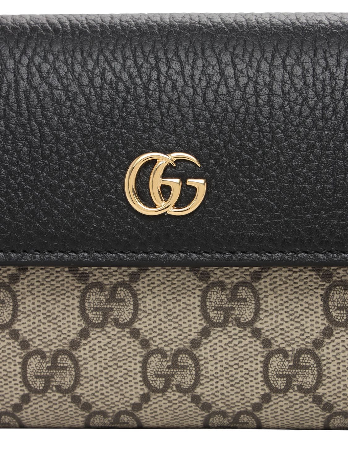Shop Gucci Petite Marmont Gg Supreme Leather Bag In Black,ebony