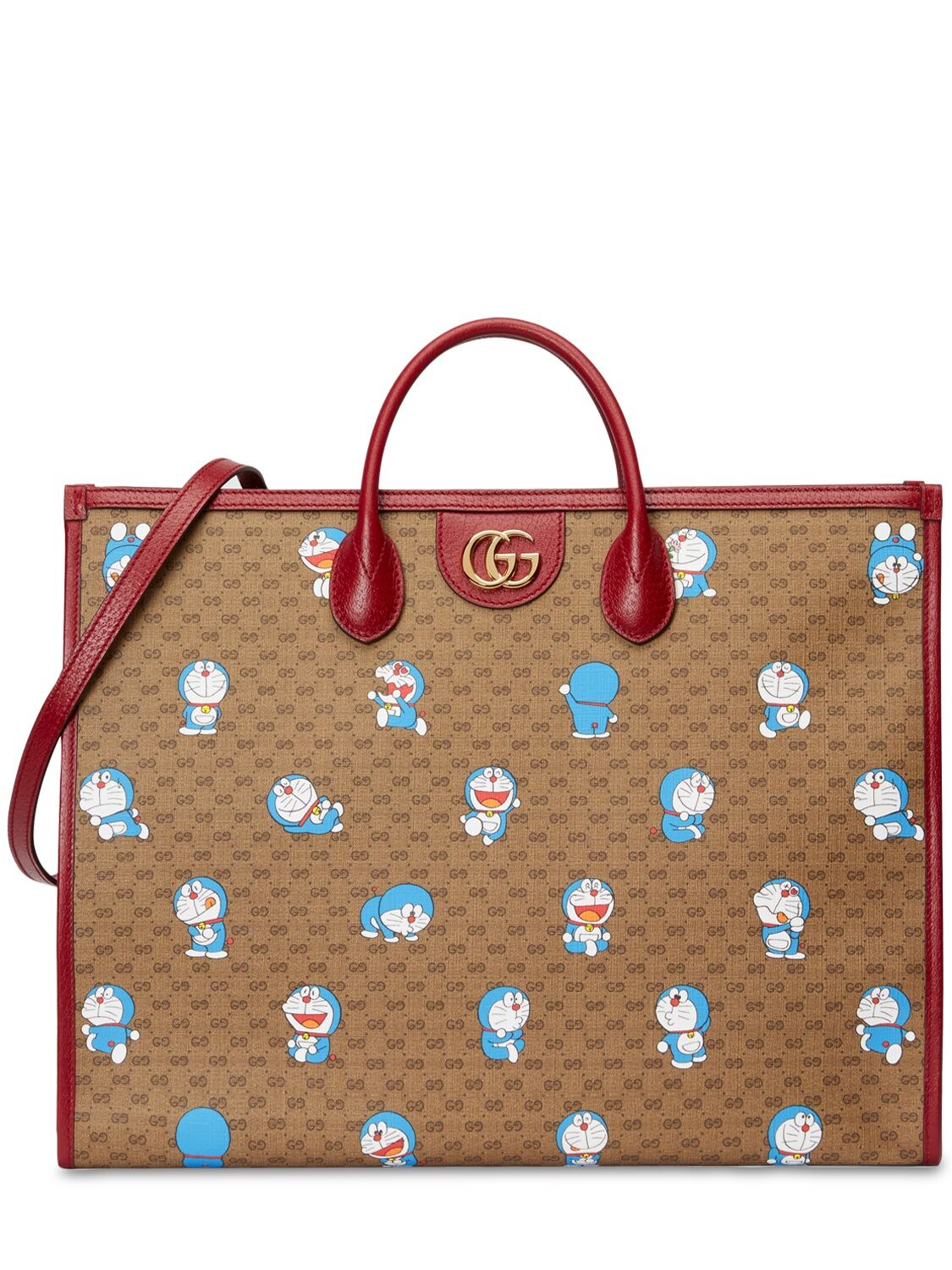 Gucci Doraemon Gg Canvas Large Tote Bag In Multicolor