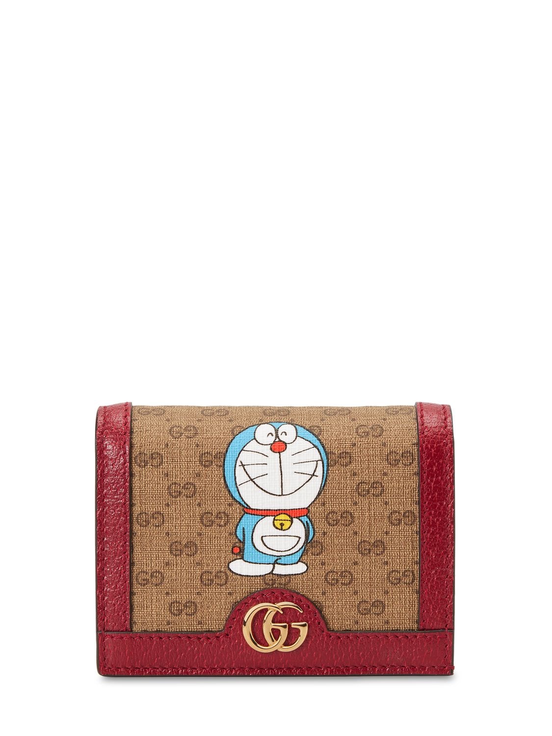 Gucci Doraemon Gg Canvas Wallet In Beige