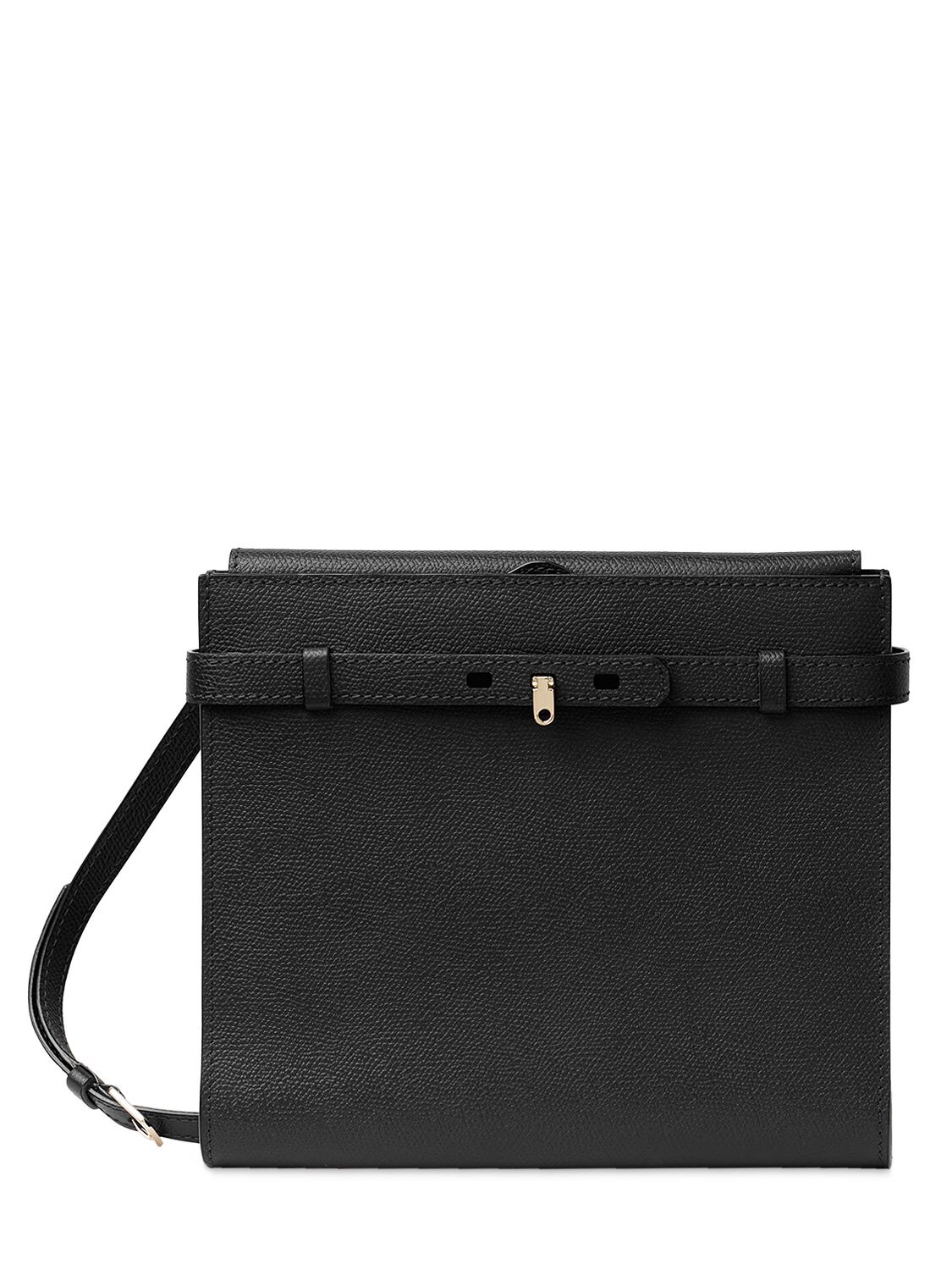 Valextra Medium B-tracollina Leather Shoulder Bag/clutch In Black ...