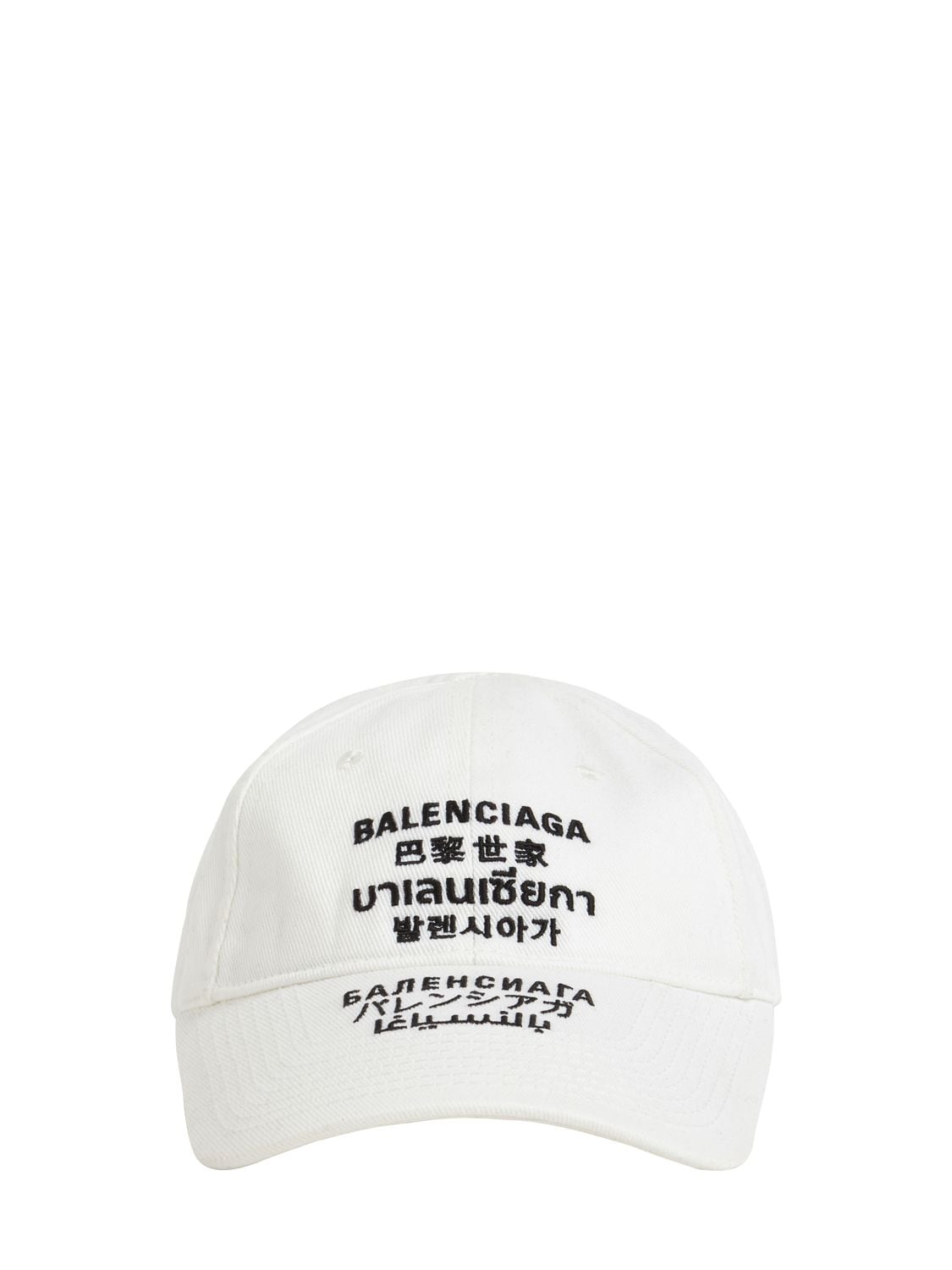 BALENCIAGA 多语种印花棉质棒球帽,73IIUT092-OTA2MA2