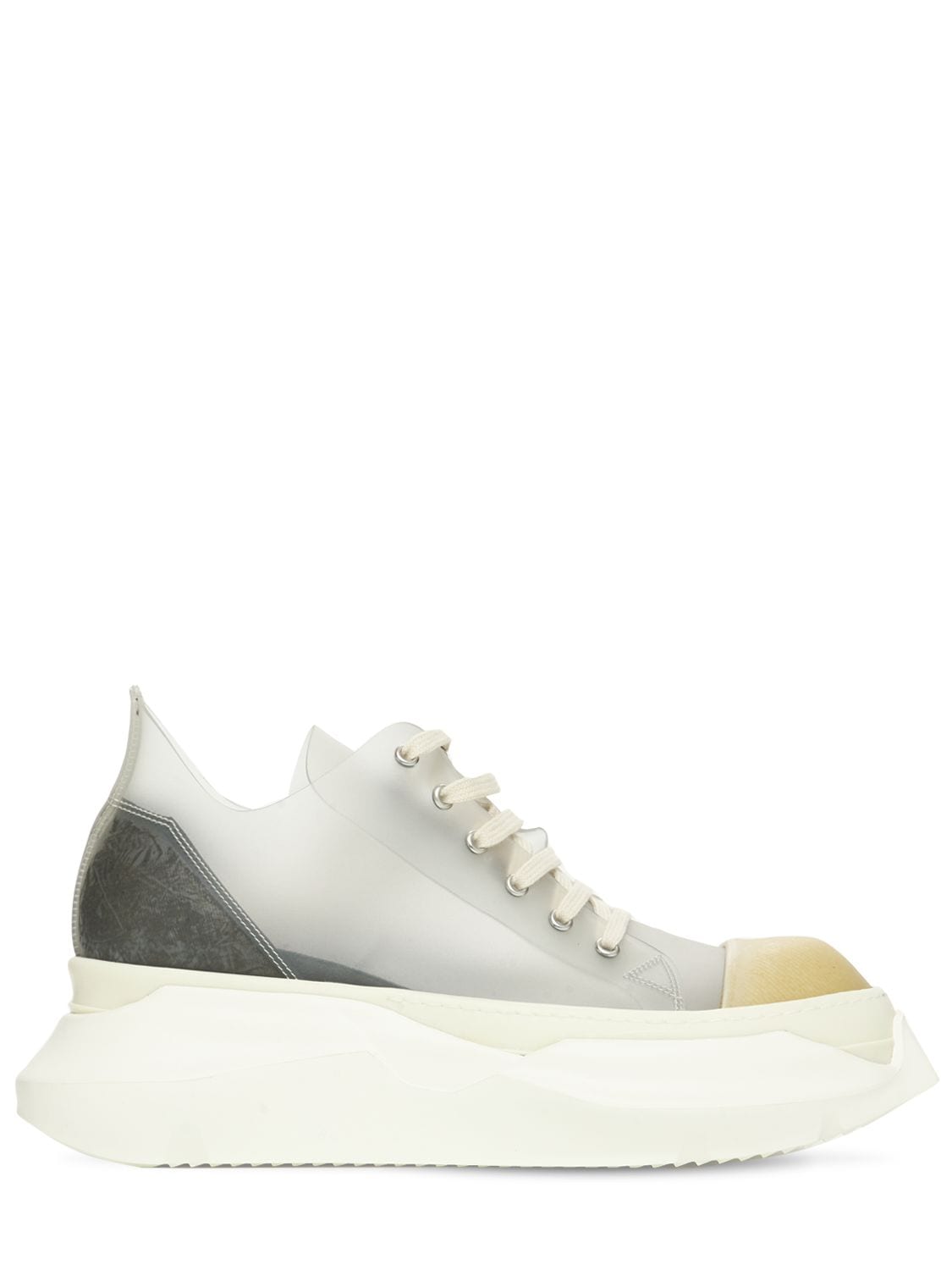 Rick Owens Recycled Tech Abstract Low Sneakers In Transparent,mlk