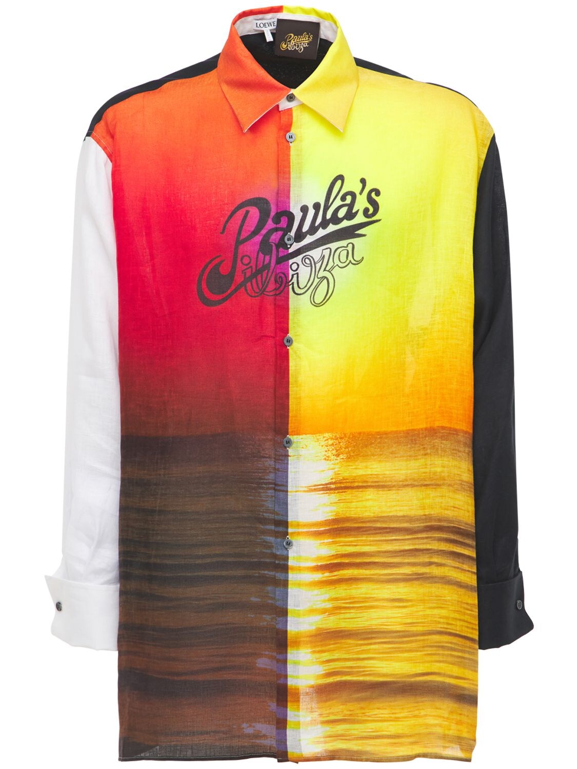 Paula Sunrise Print Linen Shirt