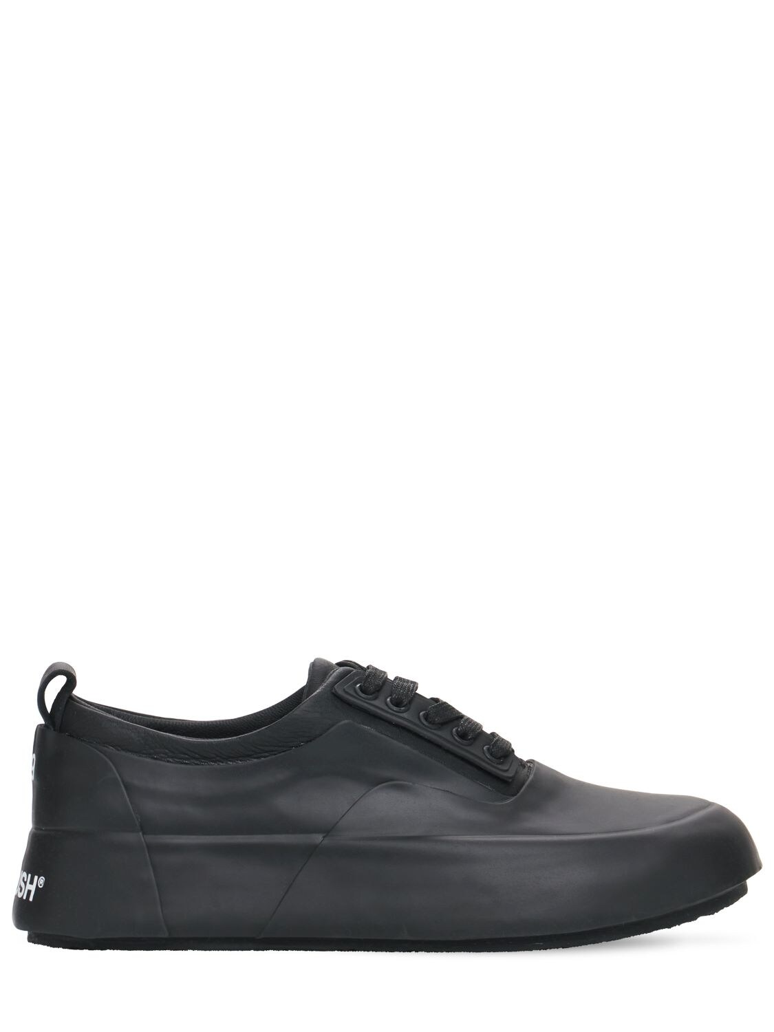 AMBUSH VULCANIZED RUBBER & LEATHER LOW SNEAKERS,73IIW9001-MTAWMW2