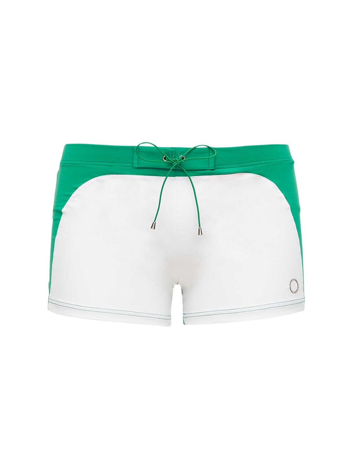 Alessandro Di Marco Marcos Stretch Nylon Swim Shorts In White,green