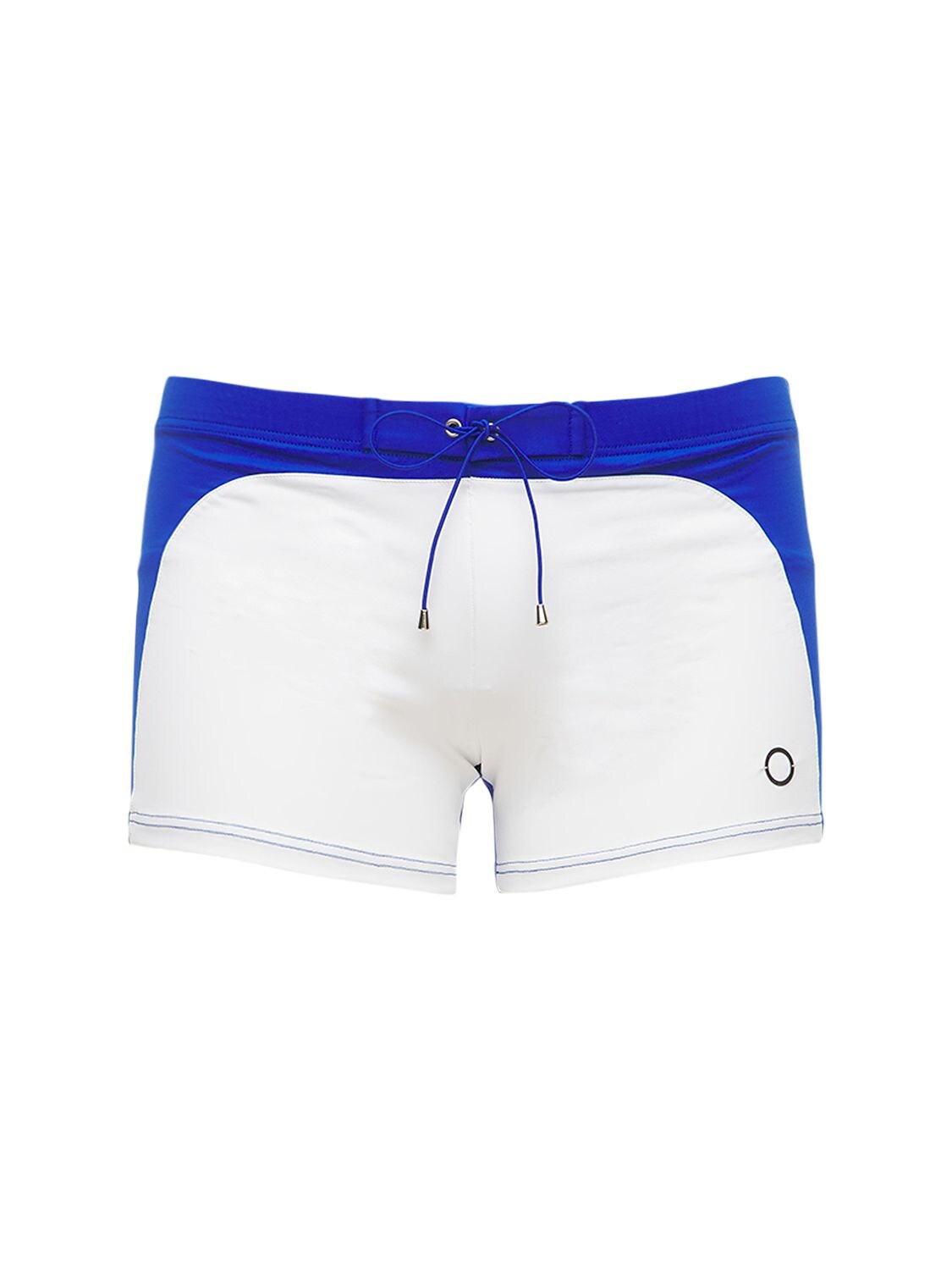 Alessandro Di Marco Marcos Stretch Nylon Swim Shorts In White,blue