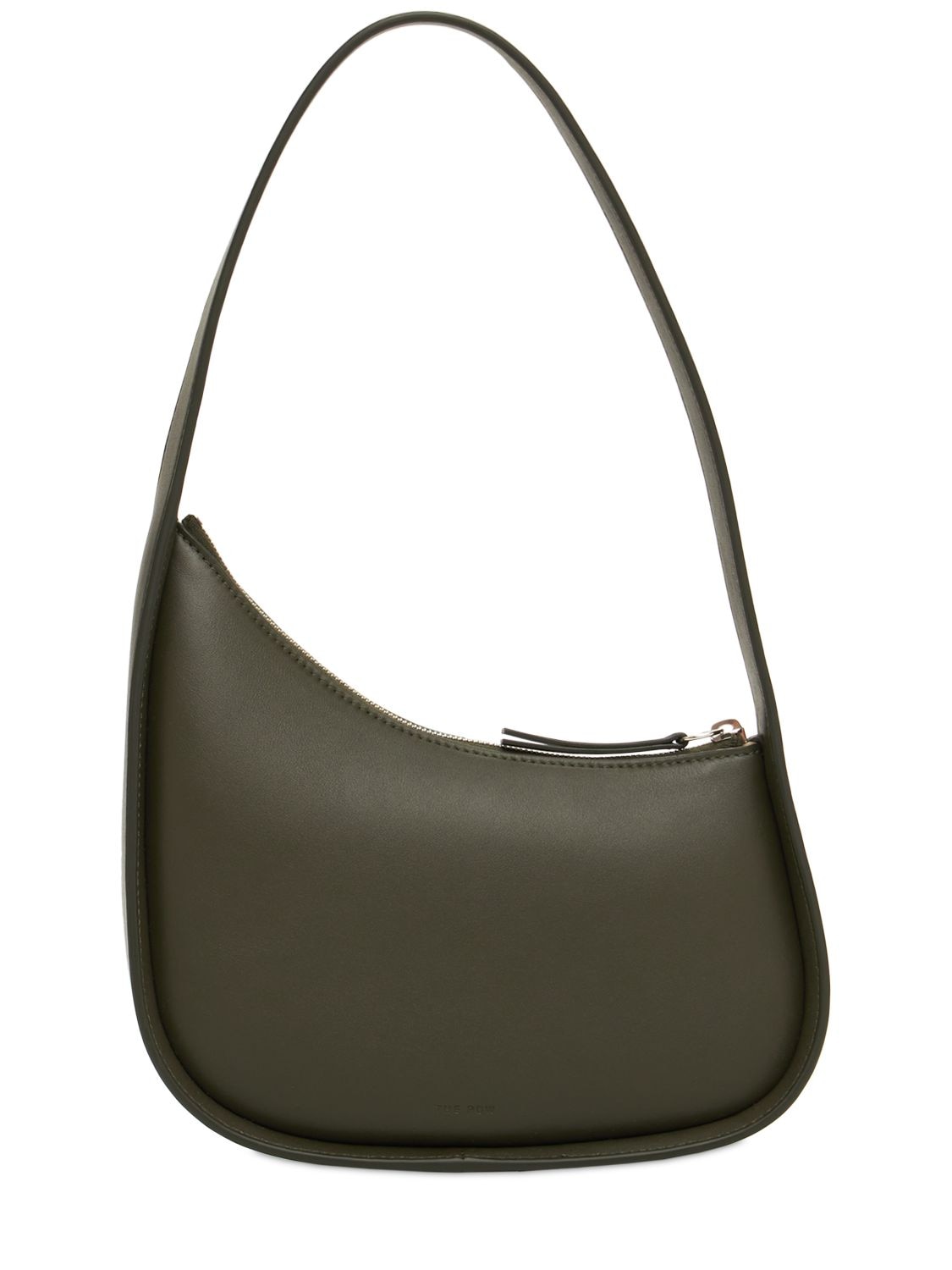 The Row Smooth Leather Half Moon Shoulder Bag In 올리브 그린