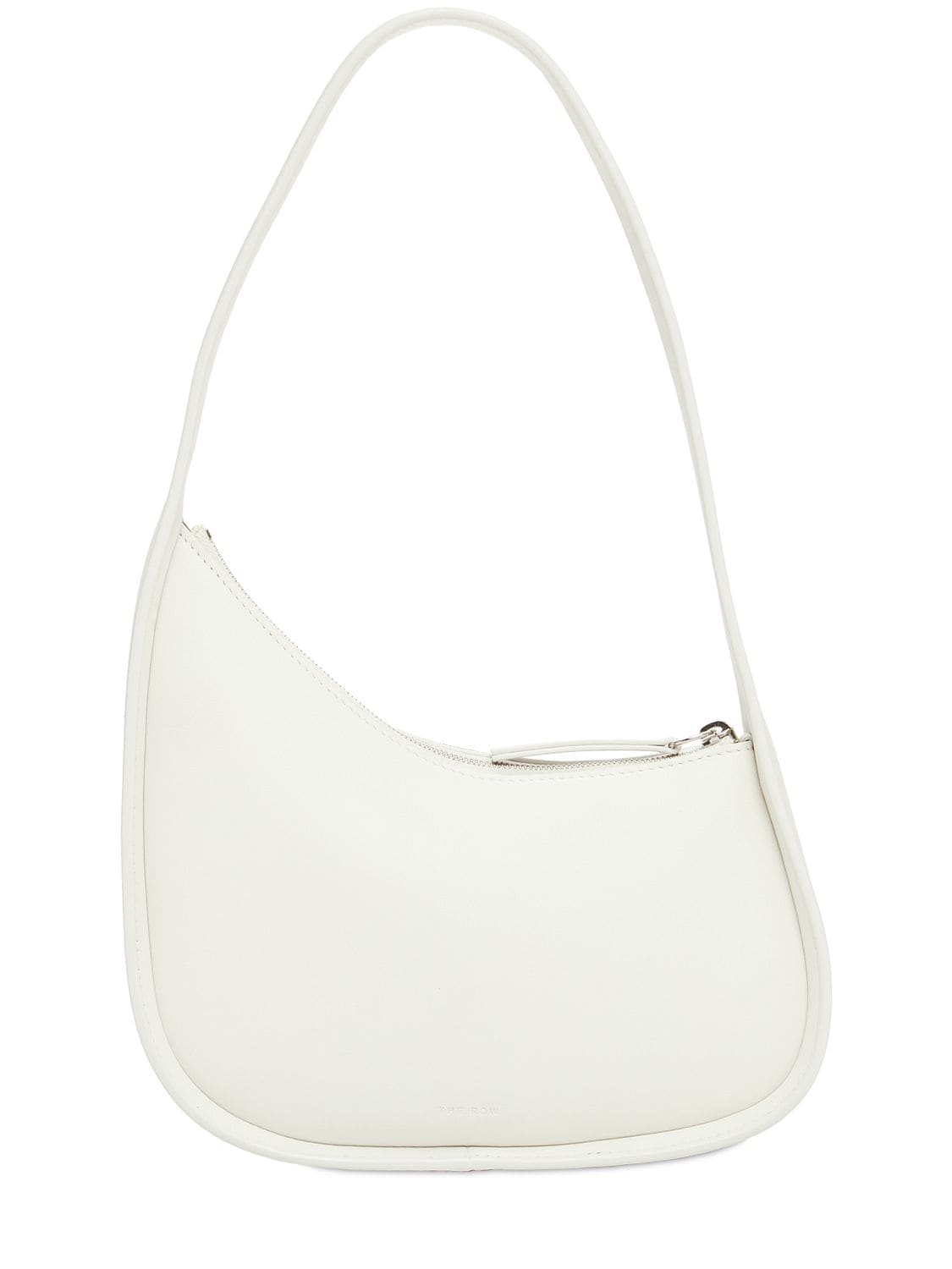 The Row Smooth Leather Half Moon Shoulder Bag In 아이보리