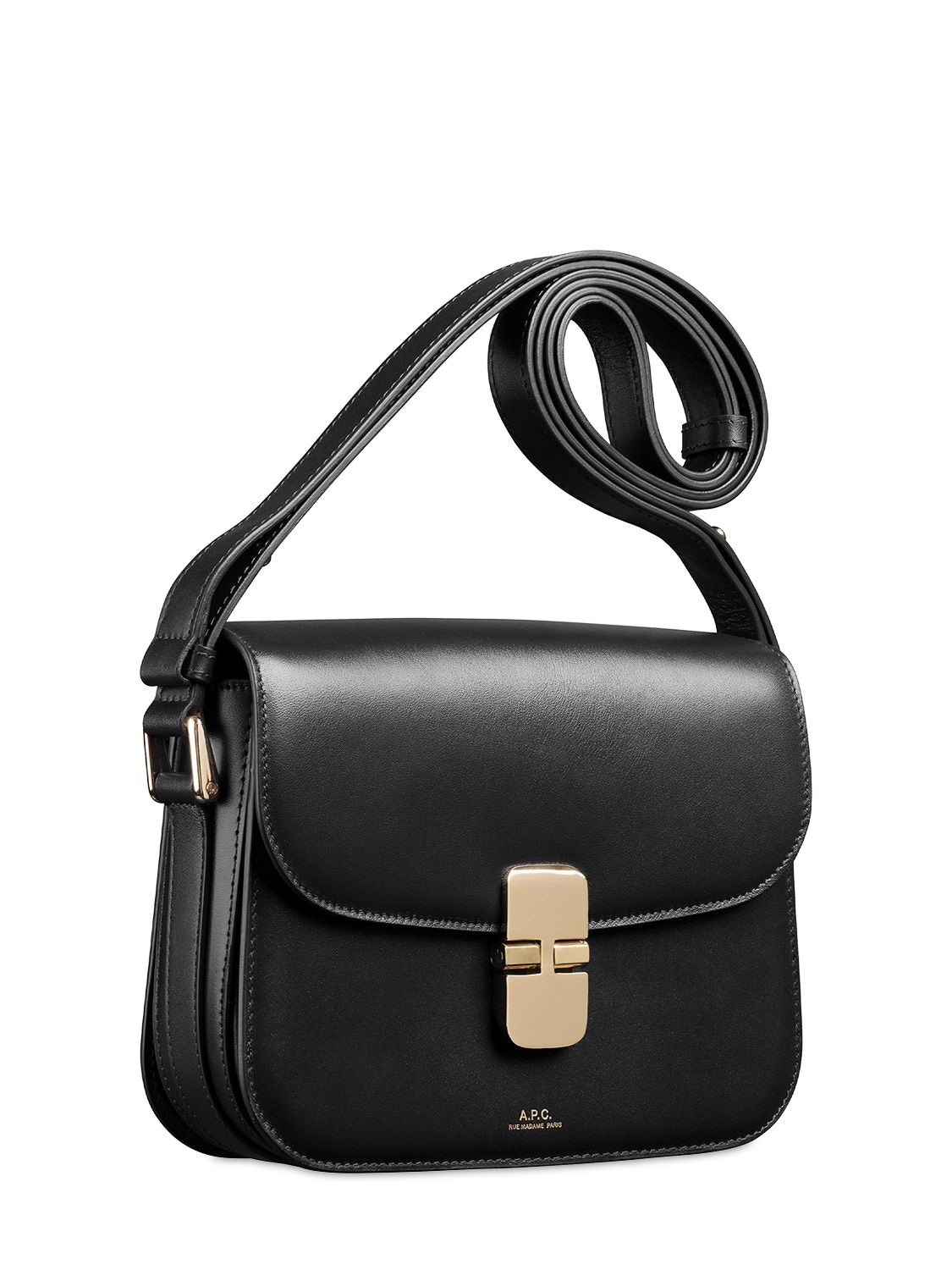 Shop Apc Small Grace Leather Shoulder Bag In Black