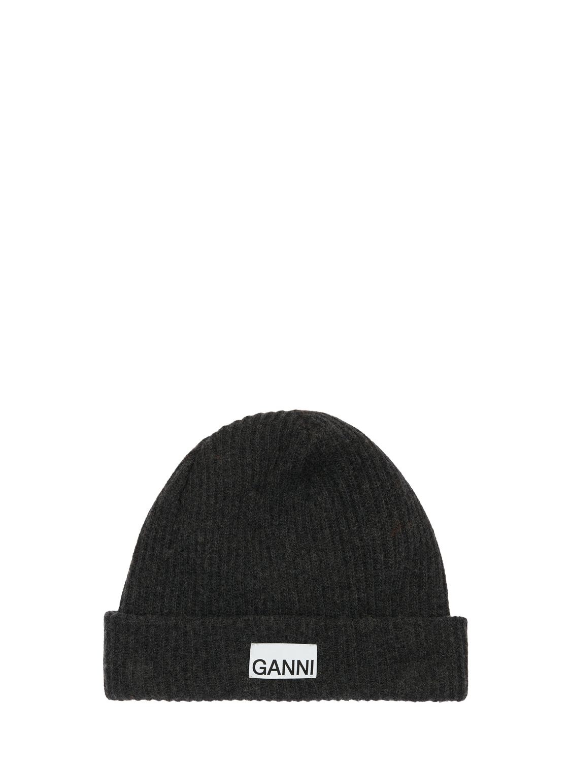 ganni beanie black