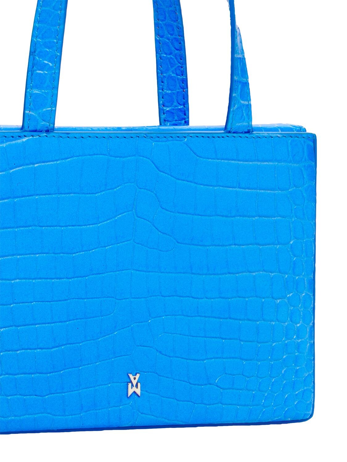 Amina Muaddi Blue Croc Super Amini Giorgia Bag – BlackSkinny