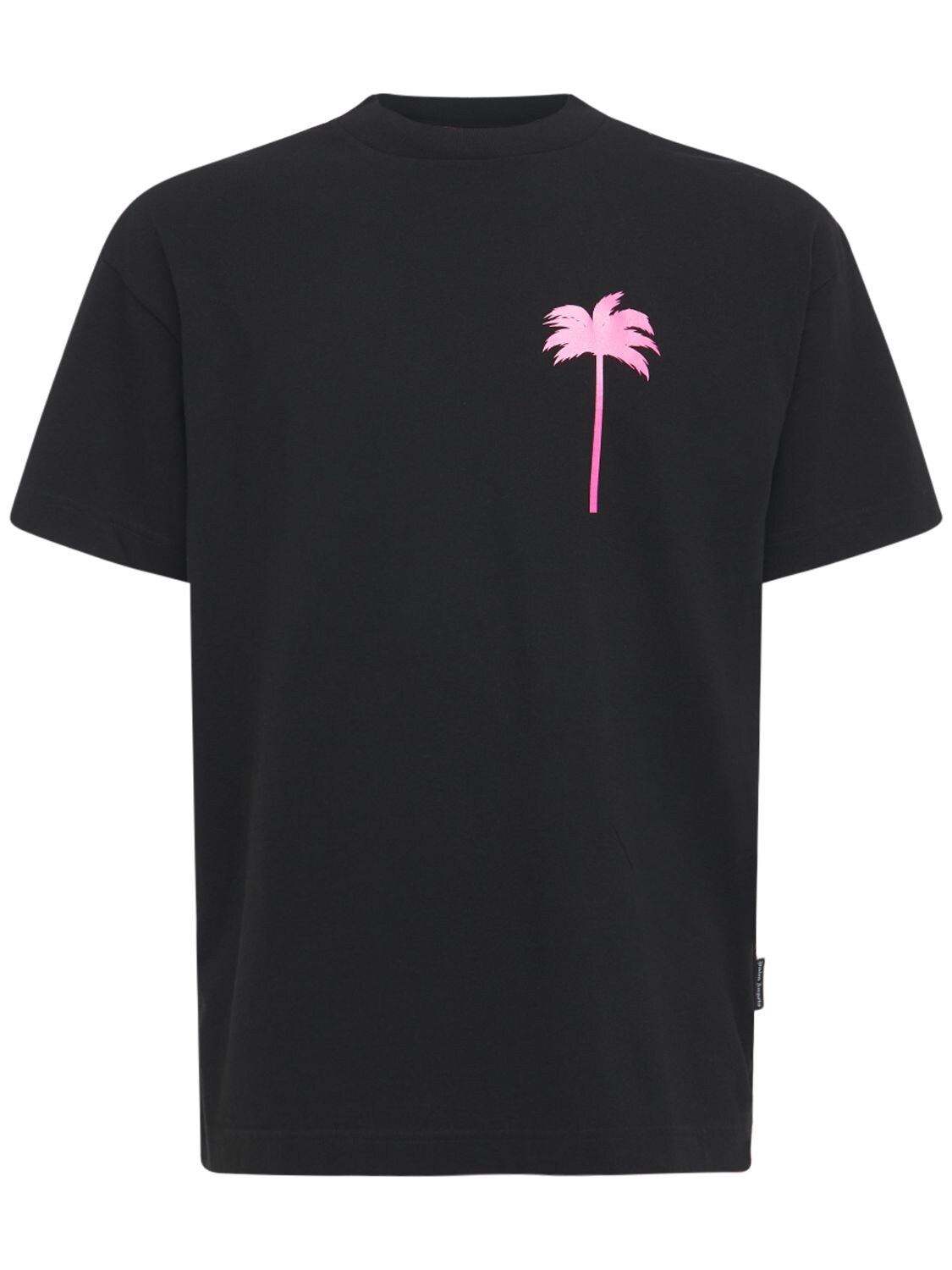 PALM ANGELS PALM TREE PRINTED COTTON JERSEY T-SHIRT,73IJRV001-MTAZMG2