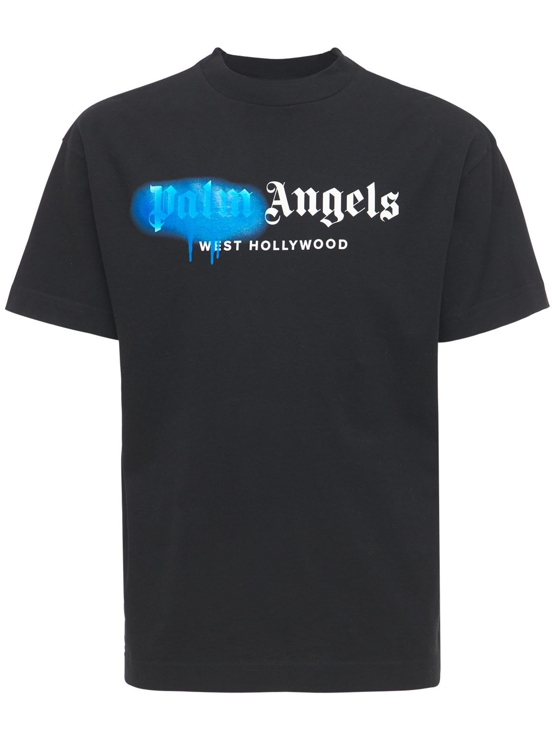 PALM ANGELS WEST HOLLYWOOD SPRAY LOGO JERSEY T-SHIRT,73IJRV042-MTA2OQ2