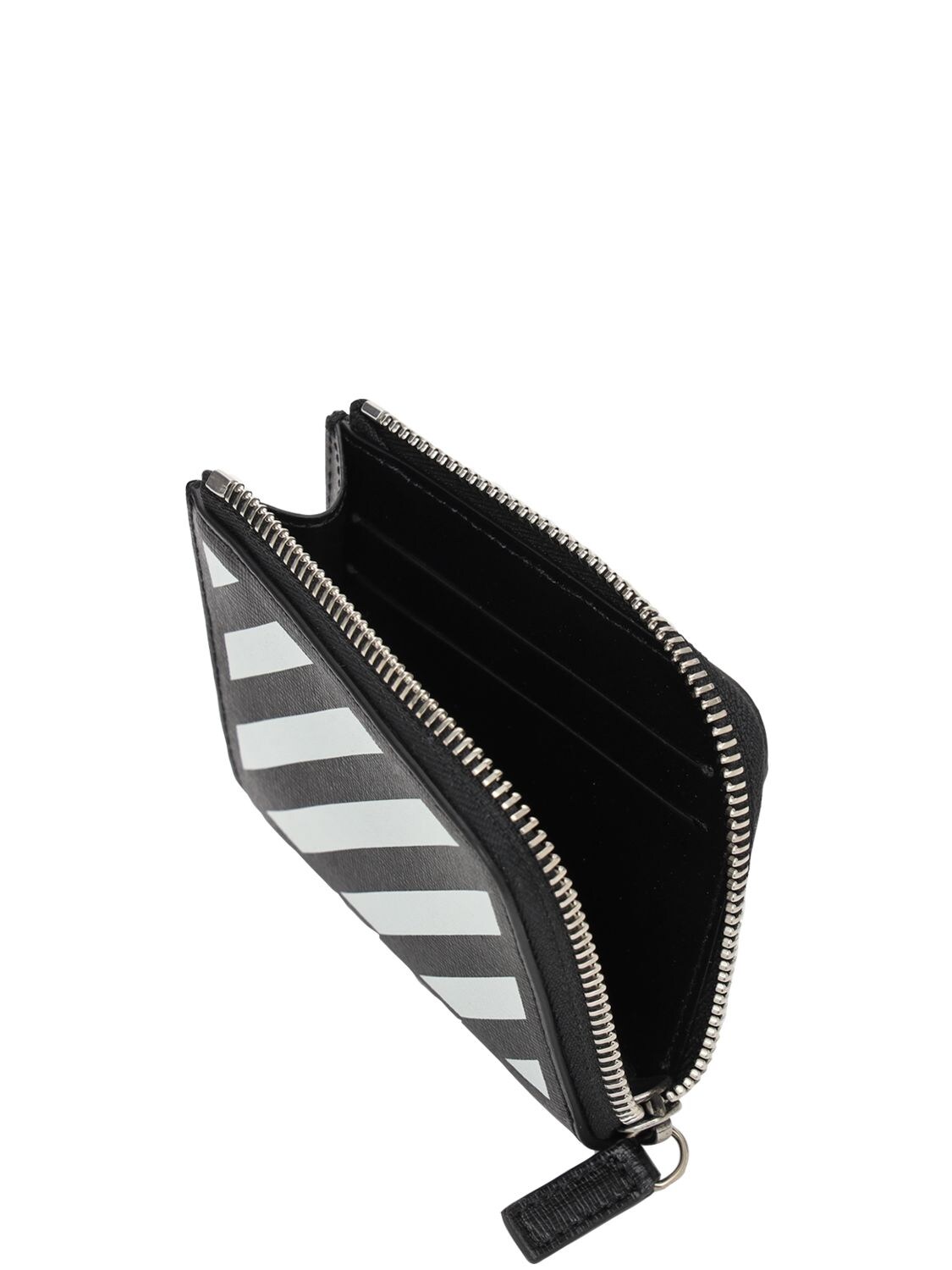 Shop Off-white Diag Leather Wallet In Black,white