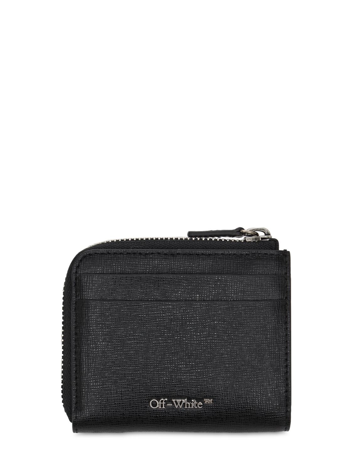 Shop Off-white Diag Leather Wallet In Black,white