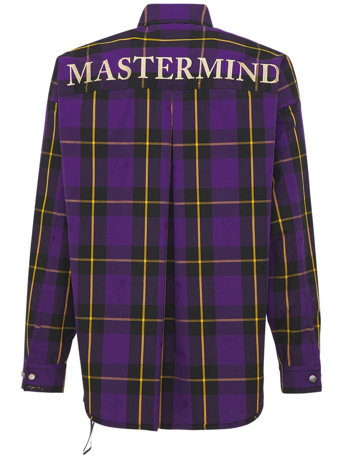 Mastermind Japan Oversize Reversible Plaid Cotton Shirt In Purple