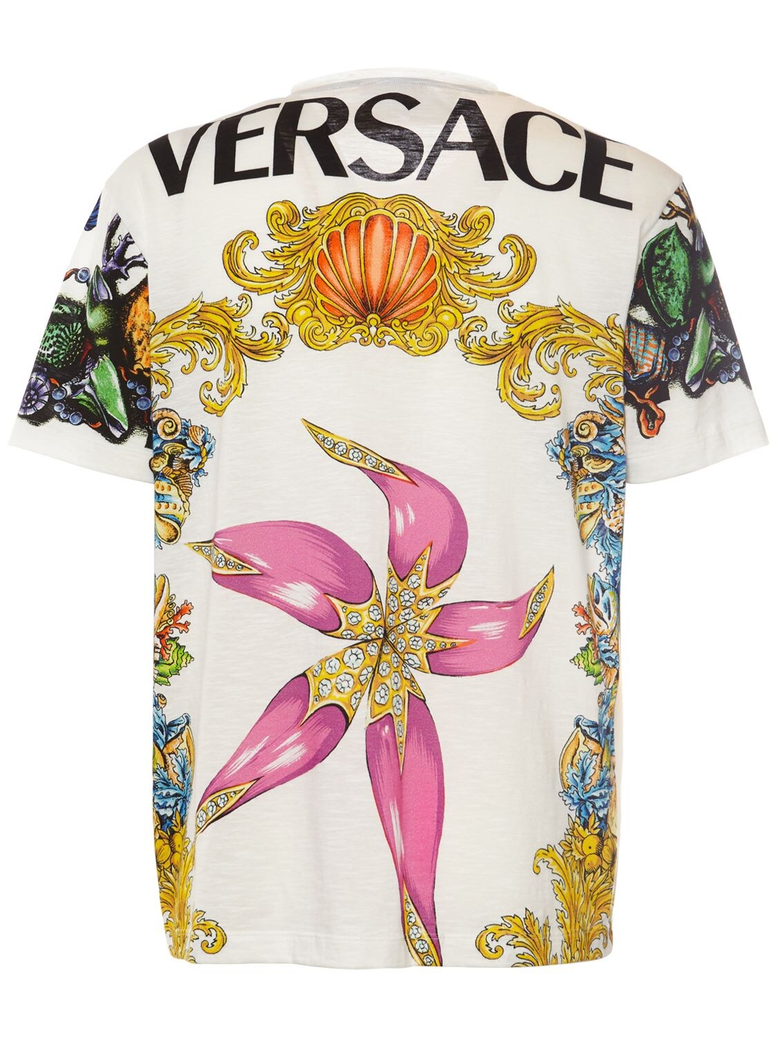 VERSACE “TRESOR DE LA MER”印花棉质T恤,73IJSV001-NVCWMZA1