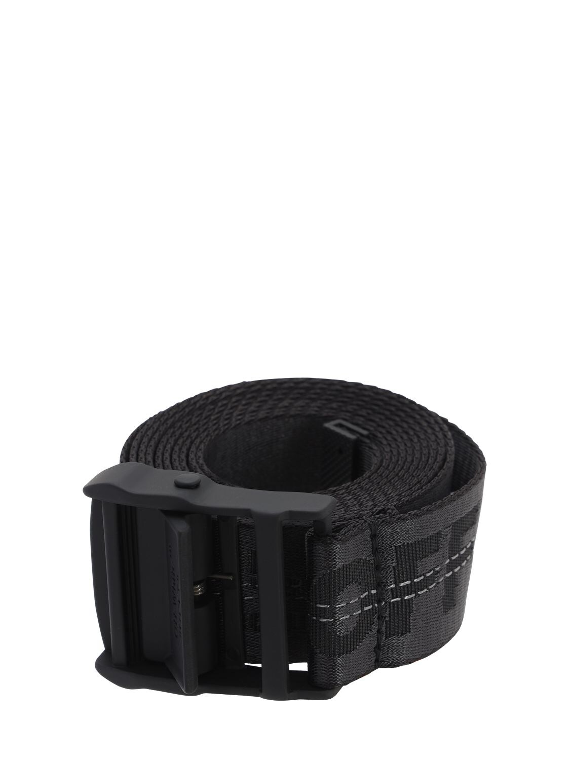 Off-white 3.5cm Logo Industrial Webbing Belt In Schwarz