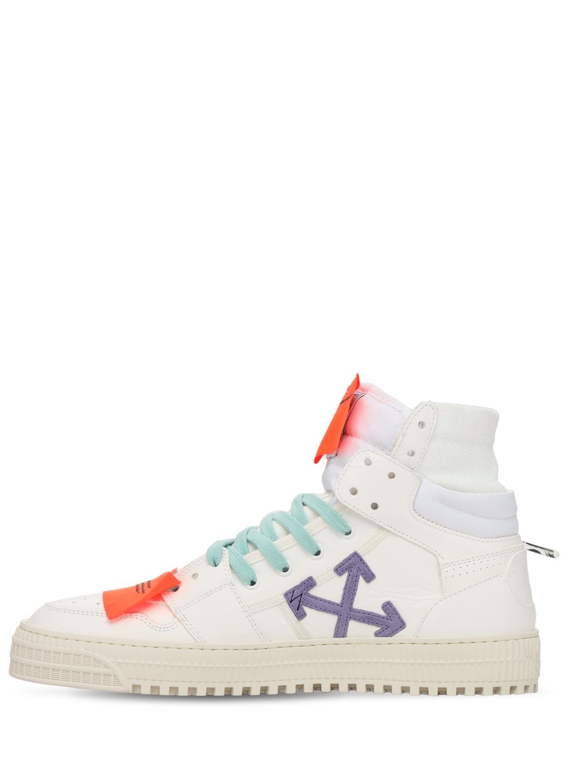 Shop Off-white 3.0 Off Court Vintage Leather Sneakers In Weiss,violett