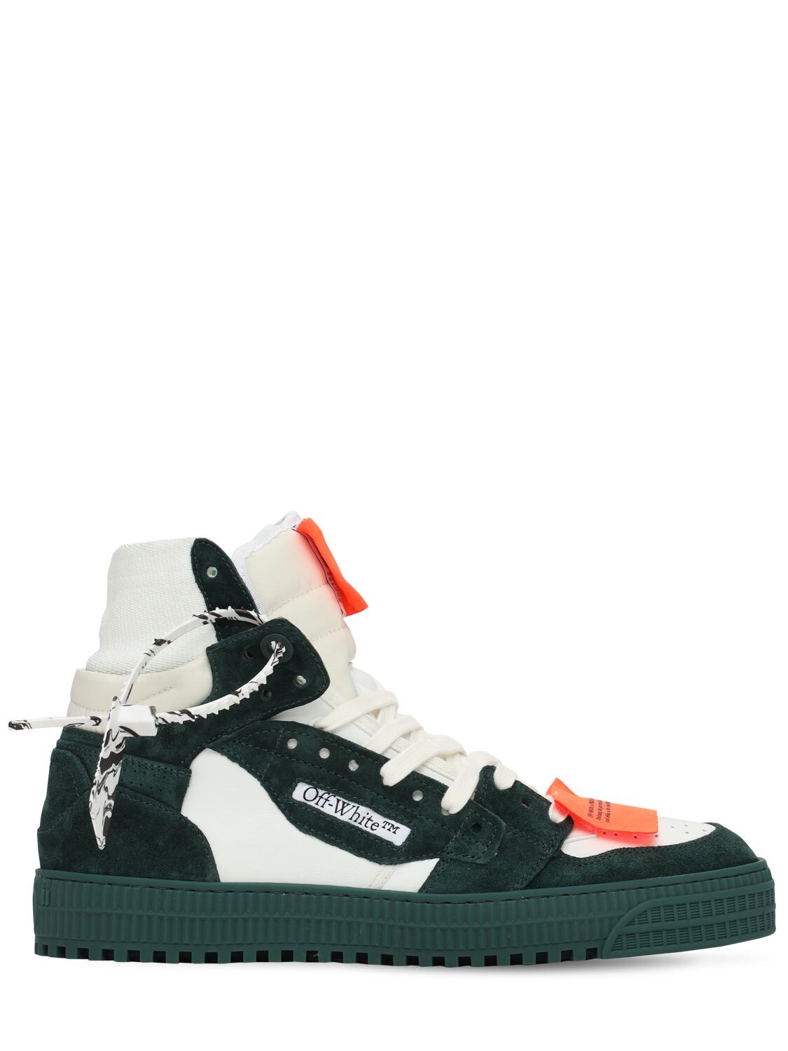 Off-white 3.0 Off Court Vintage Leather Sneakers In Белый,зелёный