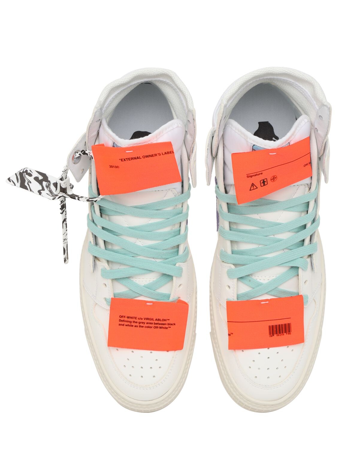 Shop Off-white 3.0 Off Court Vintage Leather Sneakers In Weiss,violett