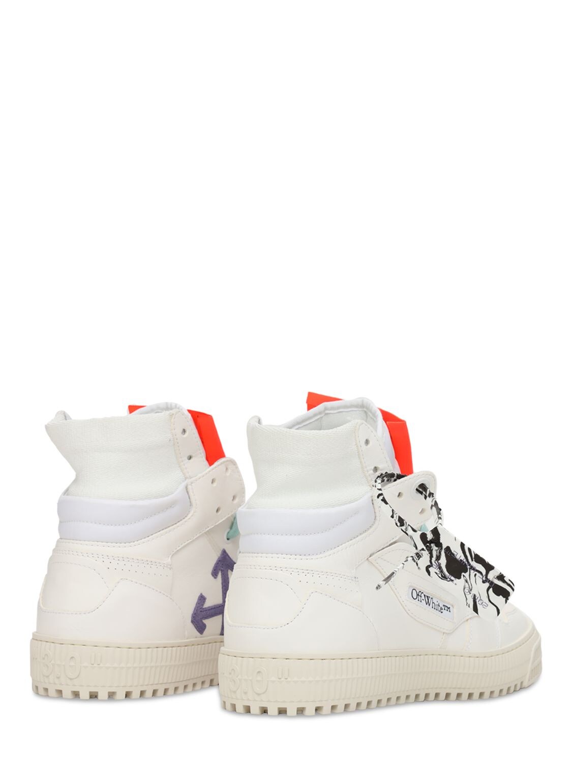 Shop Off-white 3.0 Off Court Vintage Leather Sneakers In Weiss,violett