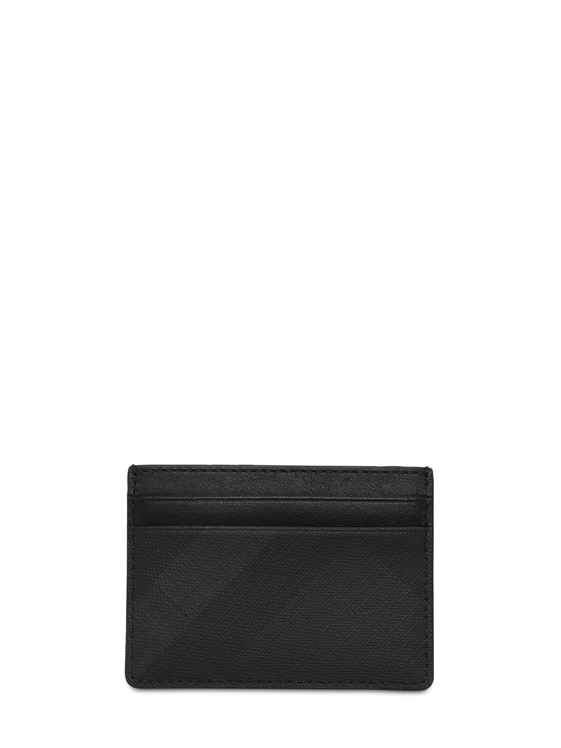Burberry London Check Tech Card Holder In Charcoal