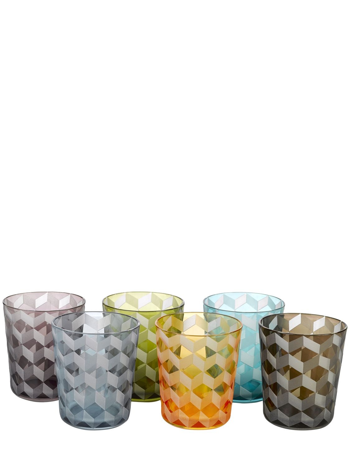 Polspotten Blocks Set Of 6 Multi-color Tumblers In Multicolor
