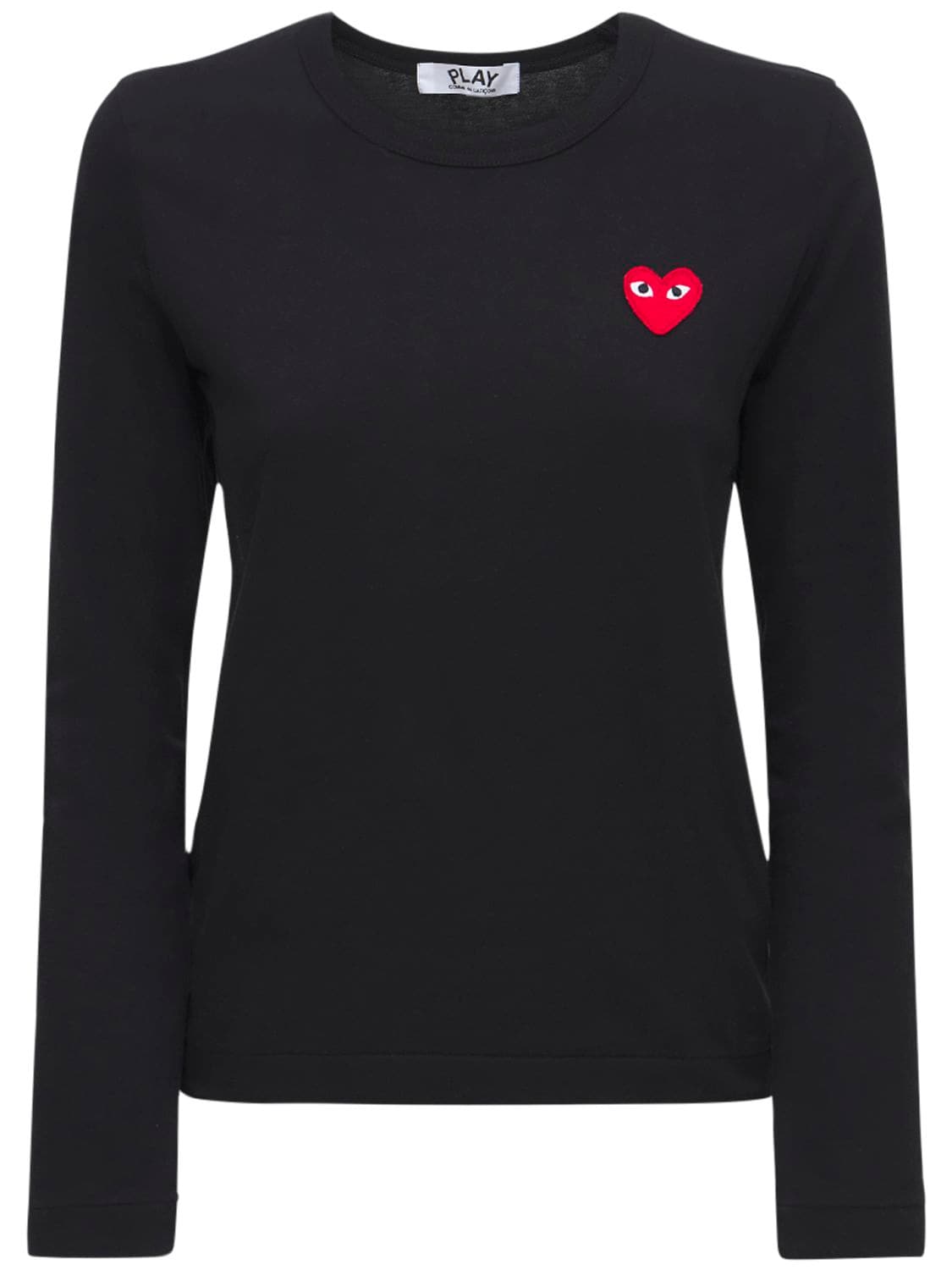 Comme Des Garçons Play Logo Cotton Jersey T-shirt In Black