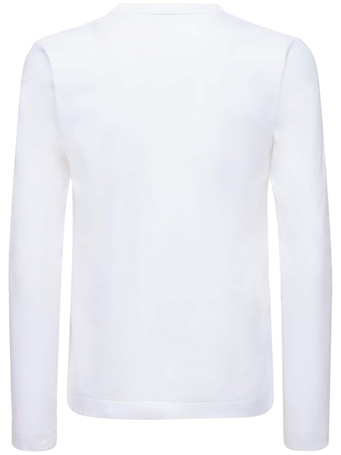 Shop Comme Des Garçons Play Logo Cotton Jersey T-shirt In White