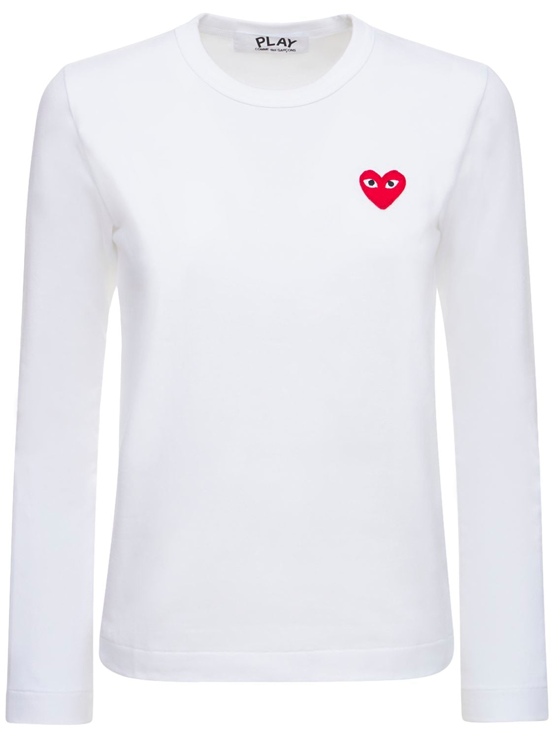 Shop Comme Des Garçons Play Logo Cotton Jersey T-shirt In White