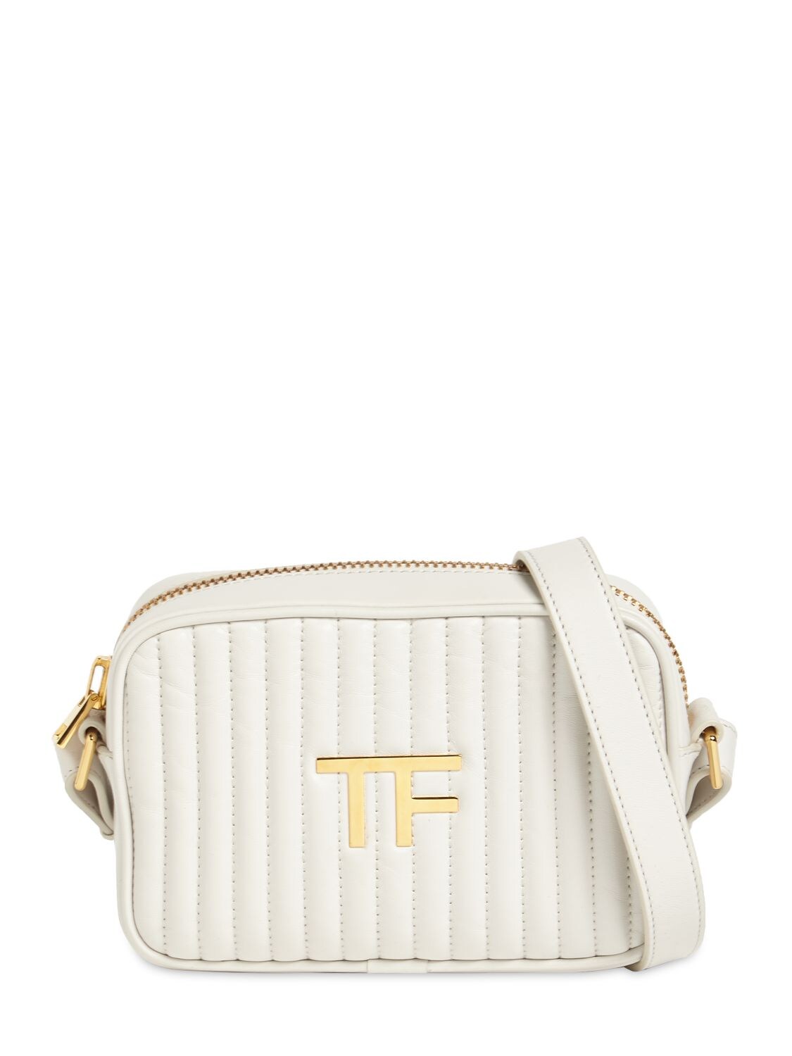 Tom Ford Tf Quilted Leather Camera Bag In Chalk | ModeSens