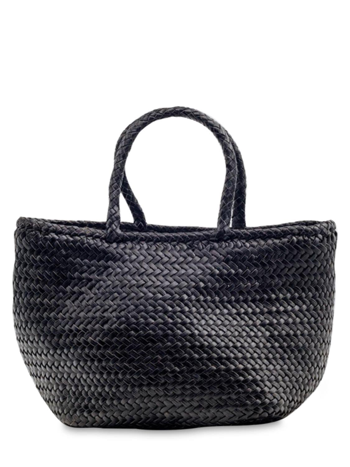 Grace Small Woven Leather Basket Bag