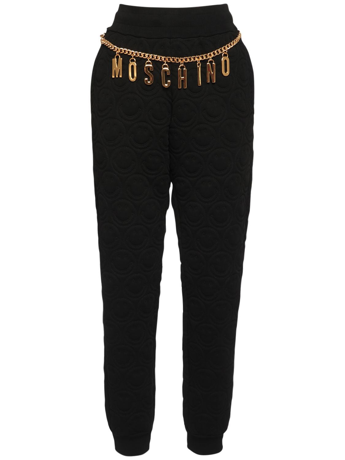 MOSCHINO LOGO链条棉质运动裤,73IL0O014-MDU1NQ2