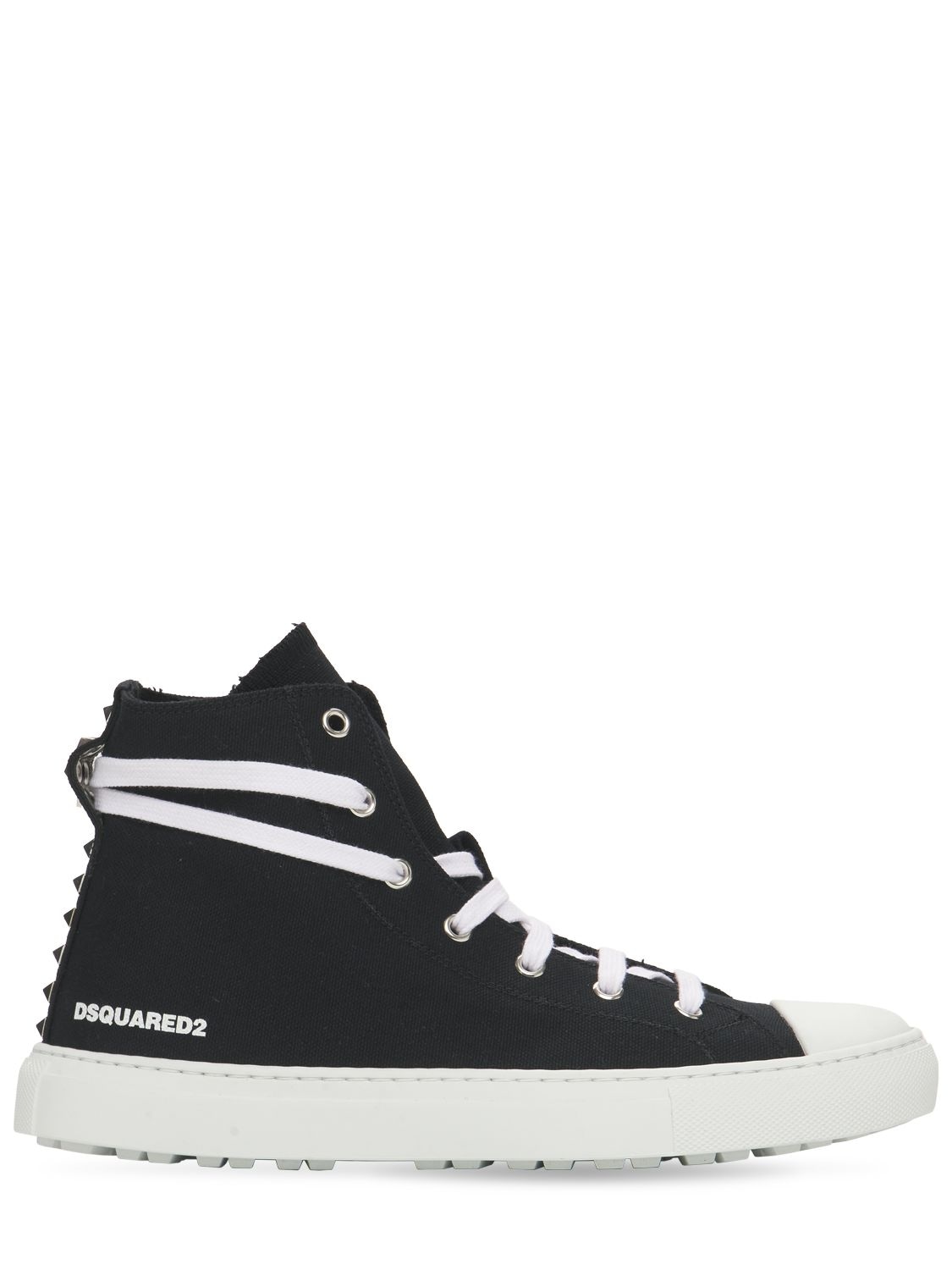 Dsquared2 20mm San Diego Cotton Canvas Sneakers In Black