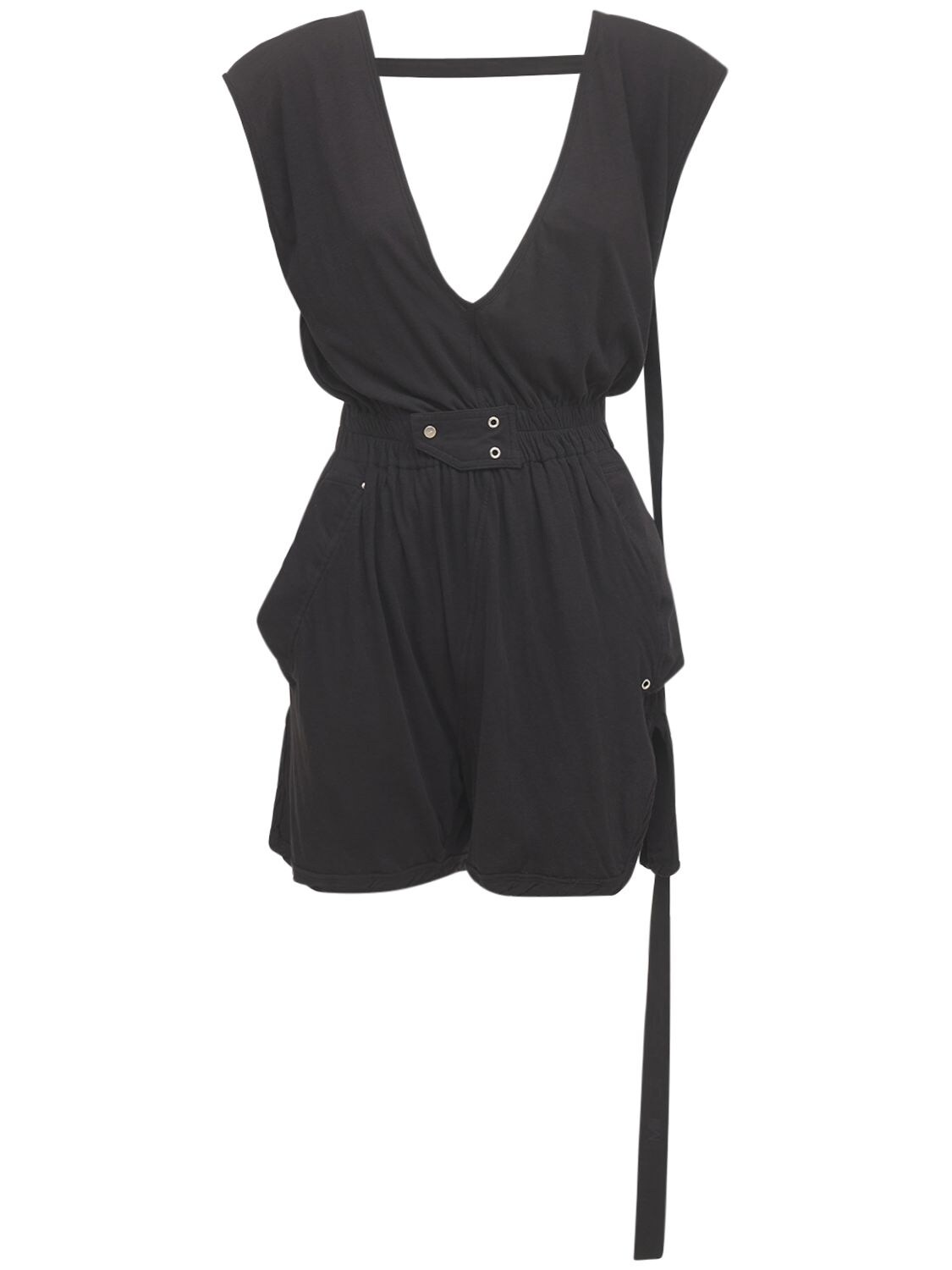 Rick Owens Cotton Mini Jumpsuit In Black